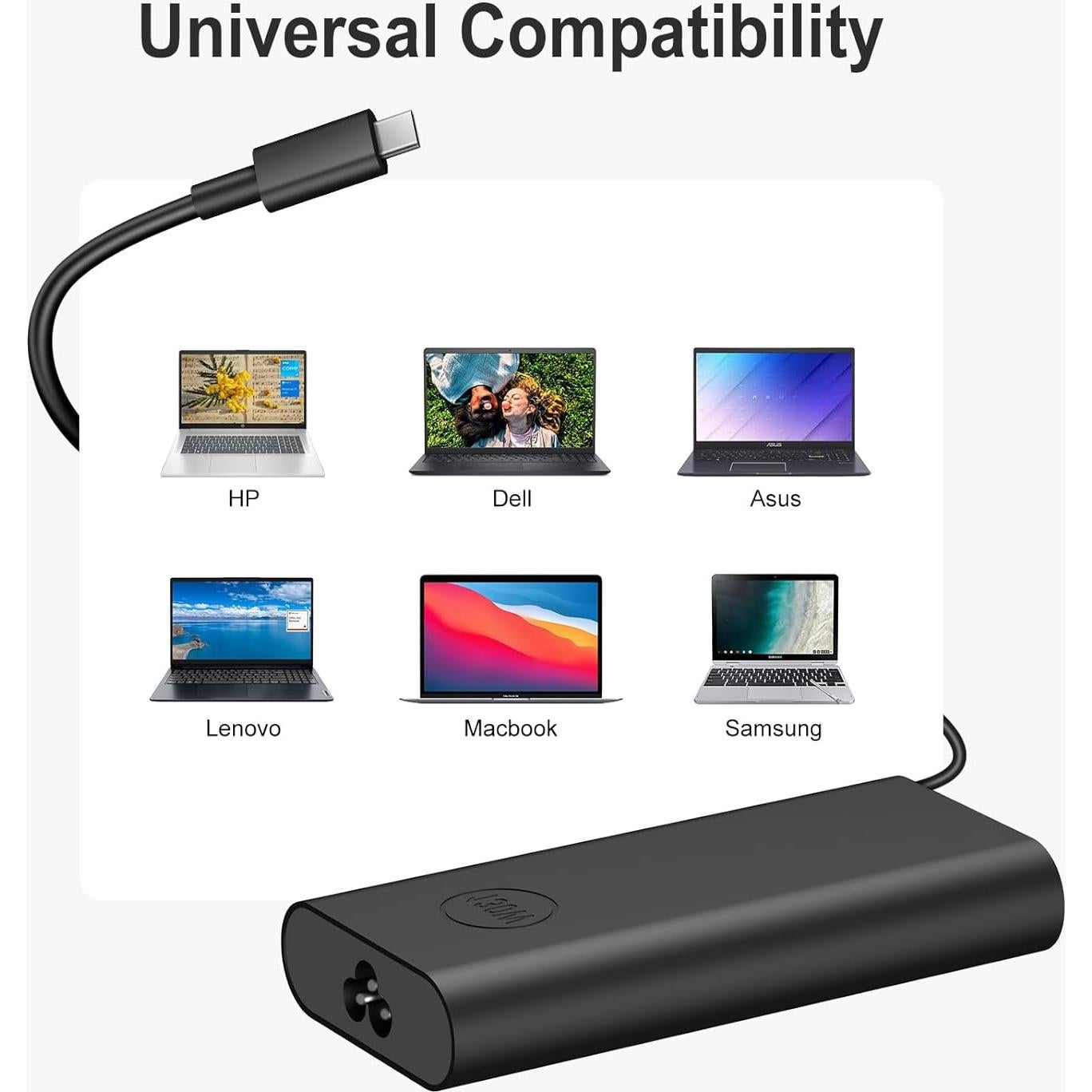 Cargador USB C 130W IRETOD para Laptop Dell XPS Latitude