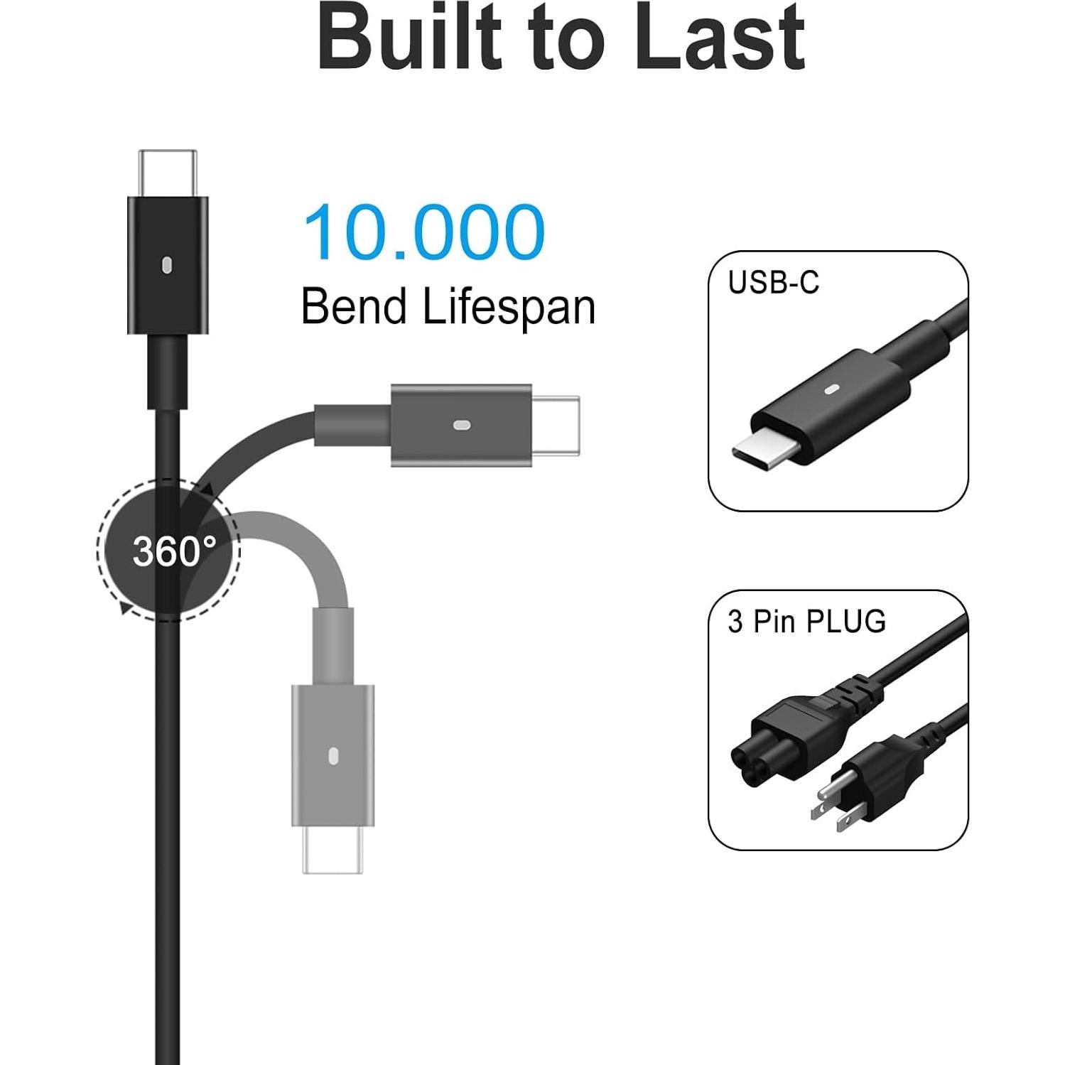 Cargador USB C 130W IRETOD para Laptop Dell XPS Latitude