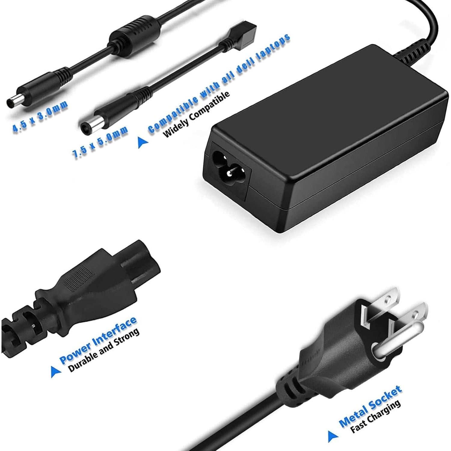 Cargador de Laptop 65W FRIBUG para Dell Inspiron 11-17