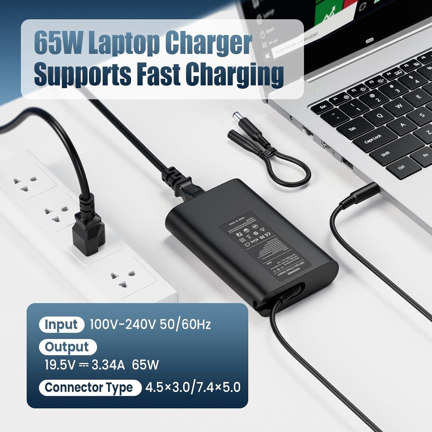 Cargador de Laptop 65W Dell Inspiron 11 13 14 15 17 Series