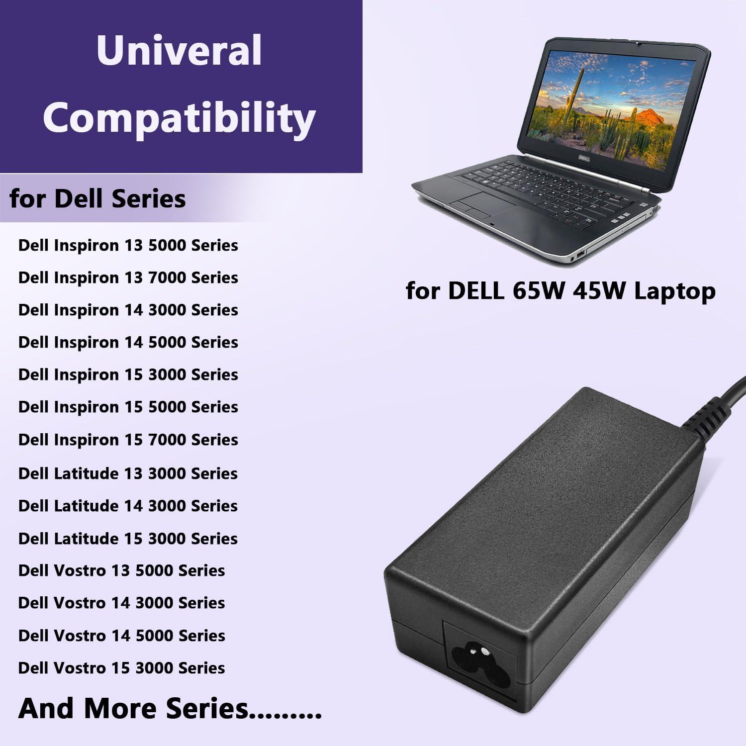 Cargador de Laptop Dell 65W Adaptador Redondo 19.5V 3.34A