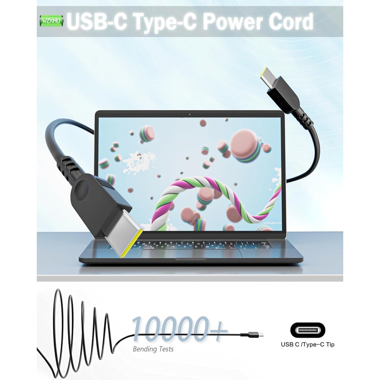 Cargador USB C 65W WZXHU para Laptop Lenovo ThinkPad Yoga