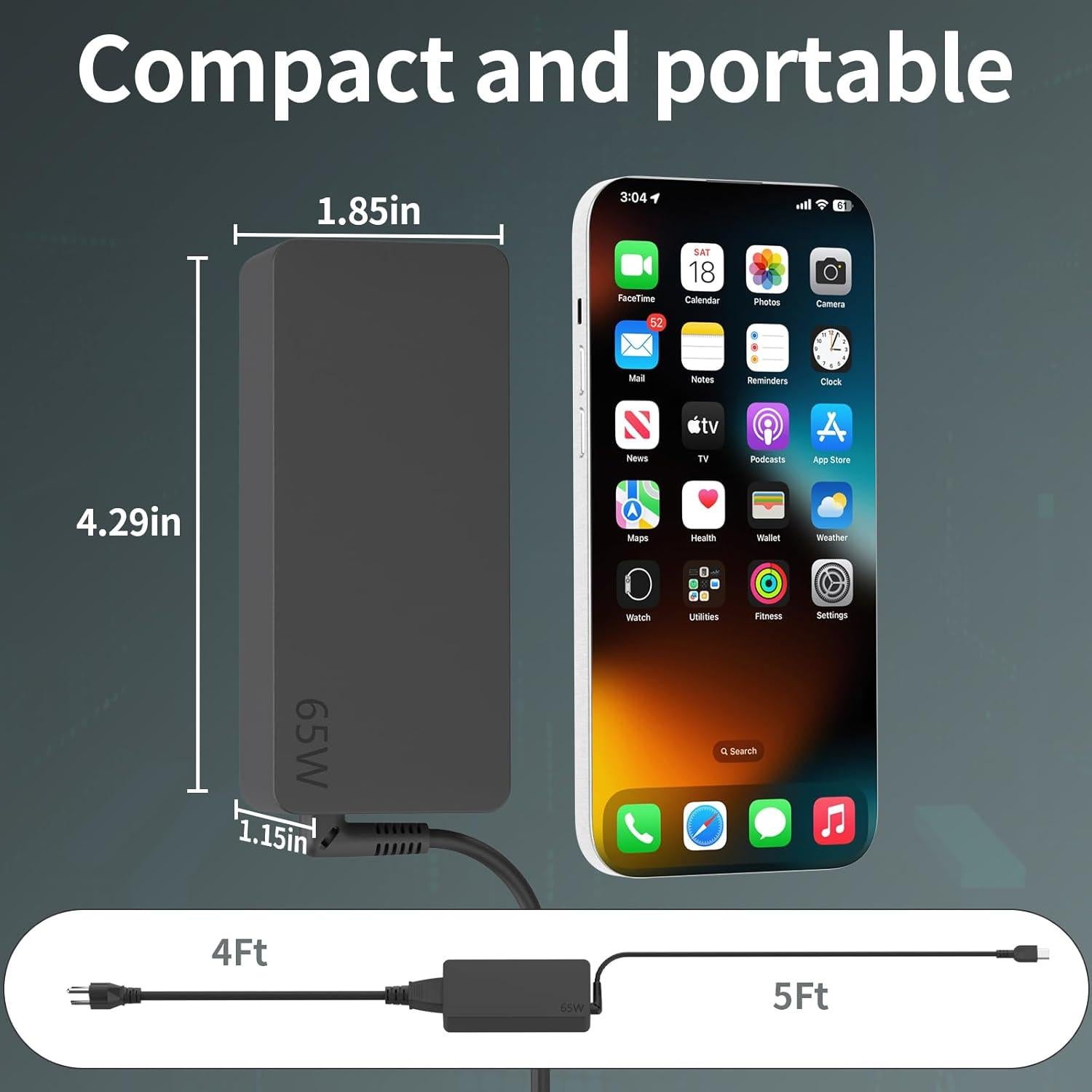 Cargador AC USB C 65W Lenovo ThinkPad ThinkBook Adaptador