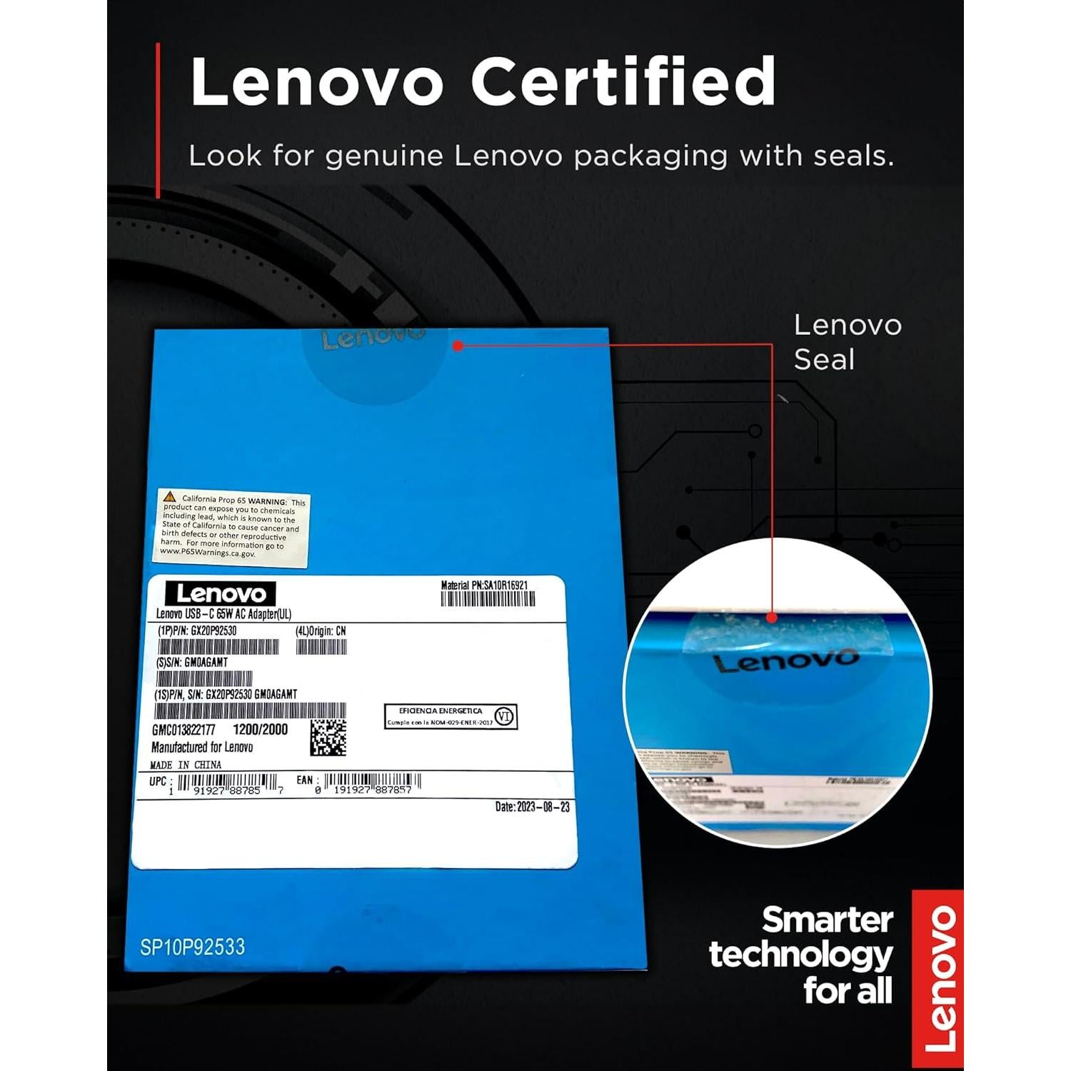 Adaptador de CA USB-C Lenovo 65W para Laptops