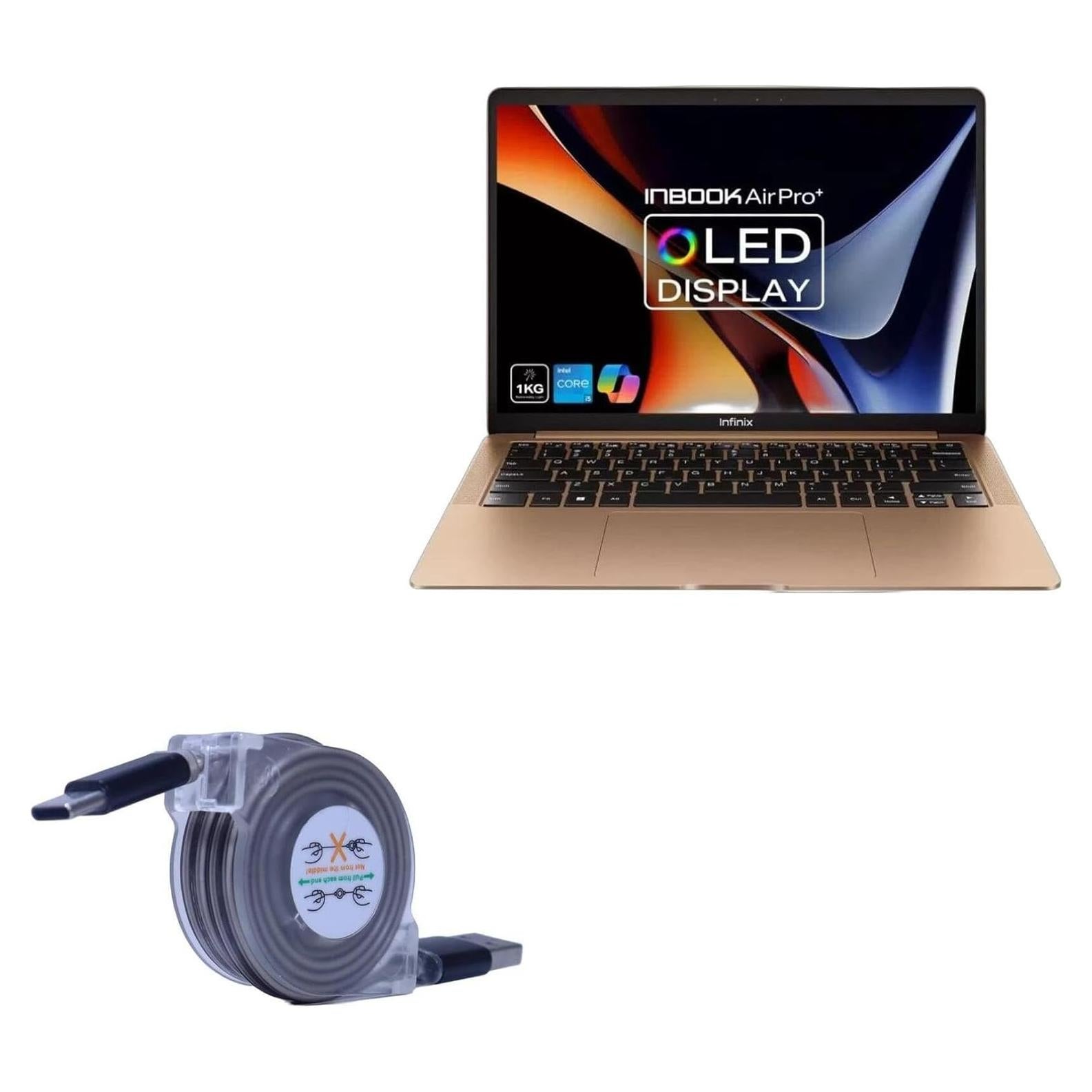 Cable Retráctil BoxWave USB-A a USB Tipo-C 10-93 cm