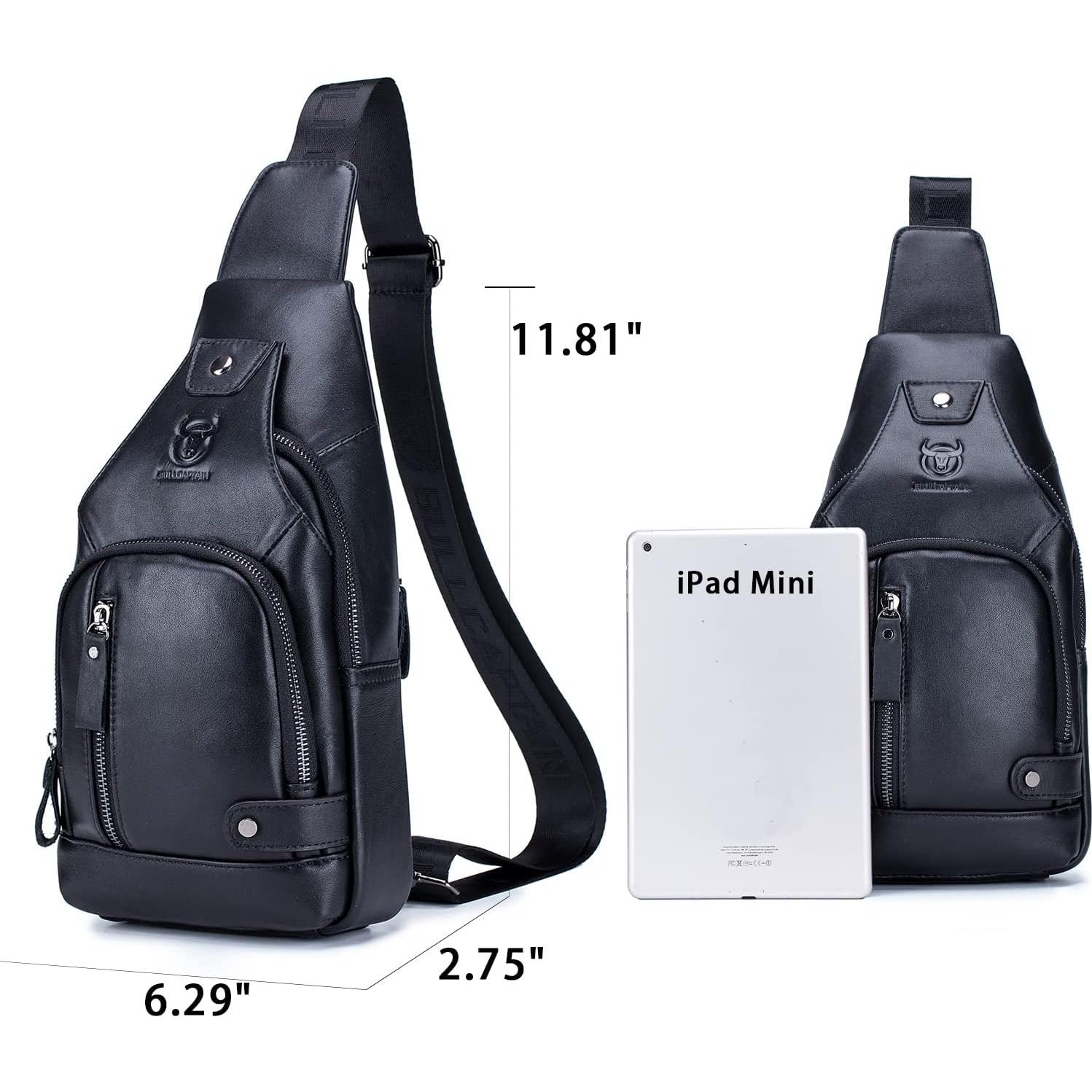 Bolsa de Mensajero de Cuero LUKZIJAES para Hombres 30x7x16cm