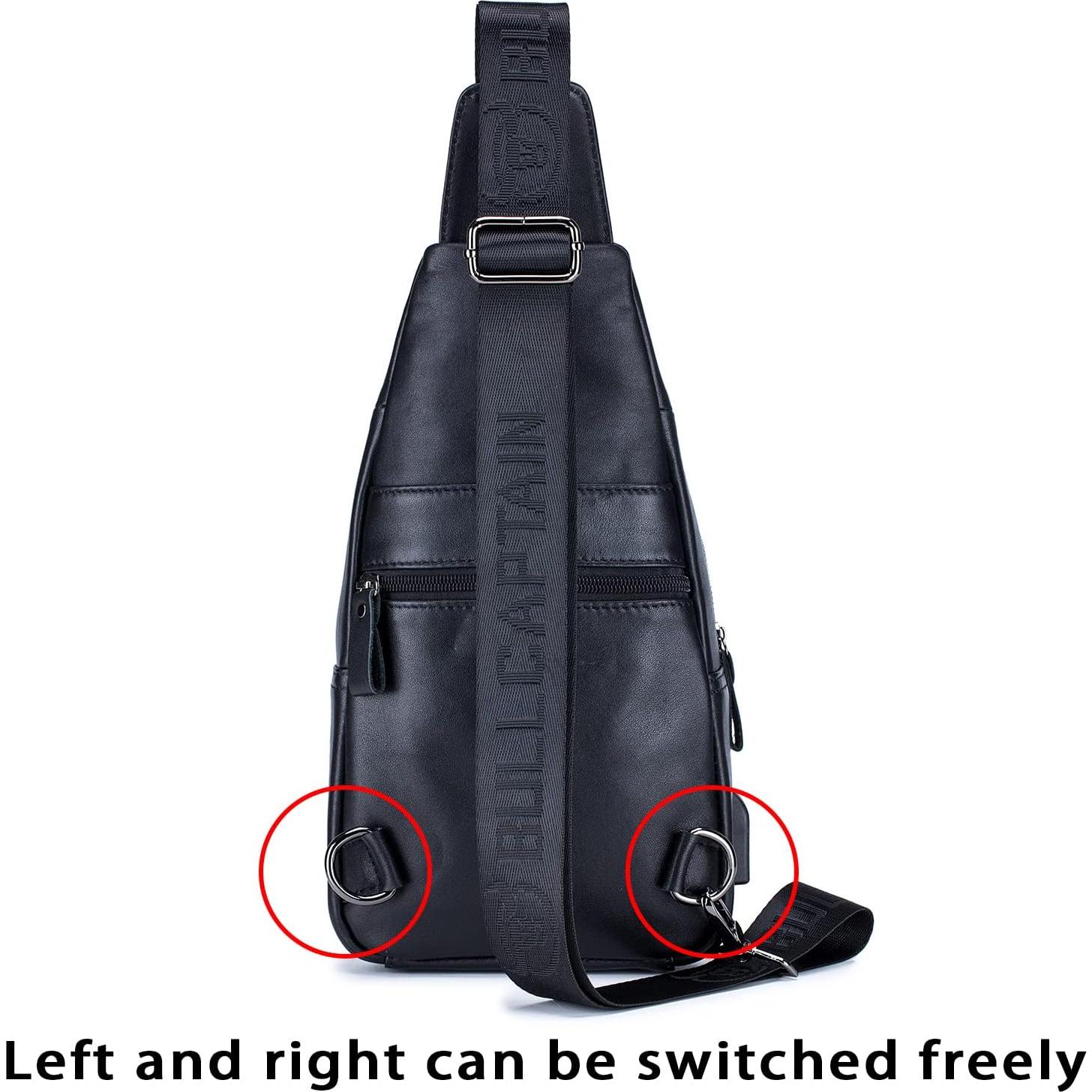 Bolsa de Mensajero de Cuero LUKZIJAES para Hombres 30x7x16cm