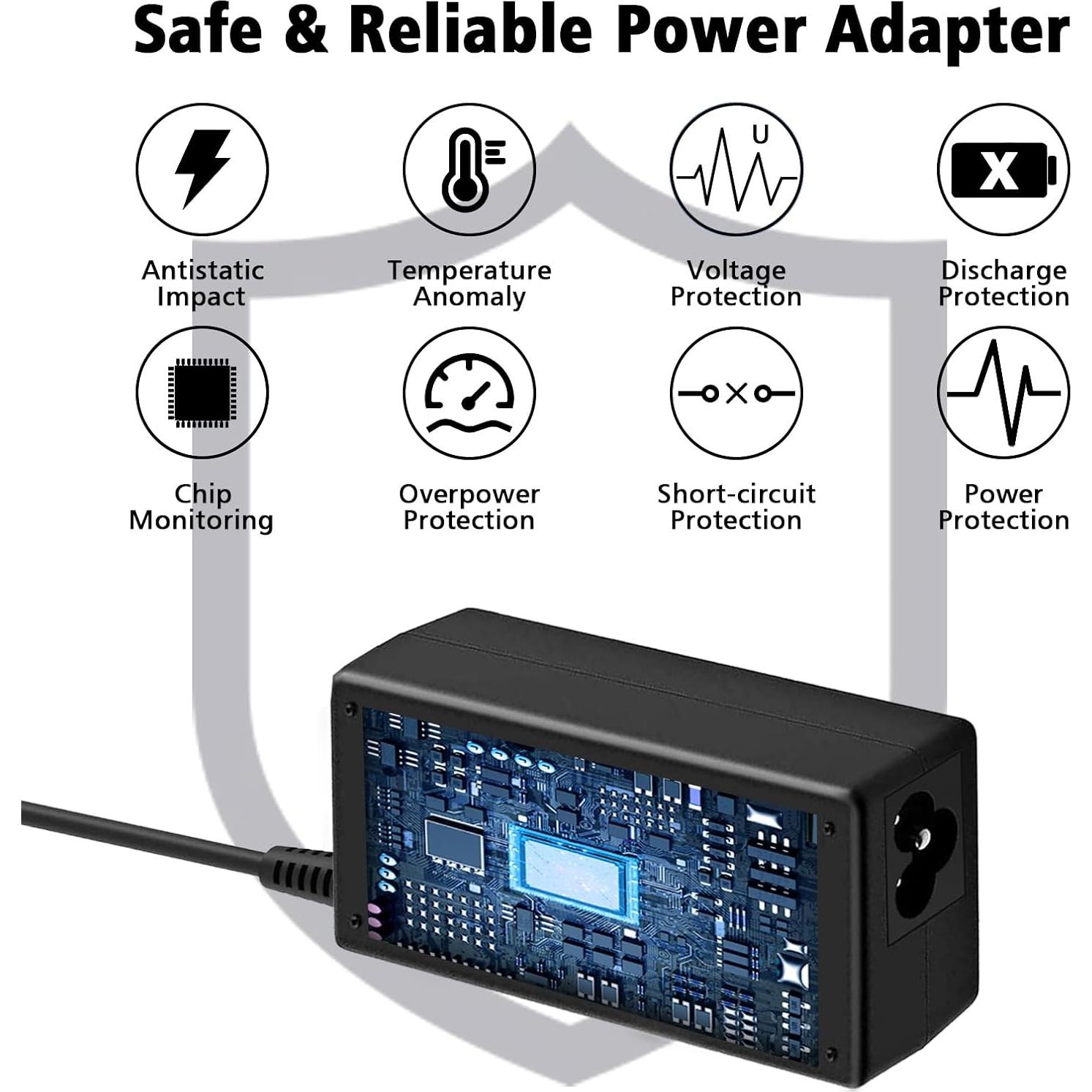 65W AC Laptop Charger Compatible with Dell Inspiron 15-3000 15-5000 15-7000 17-3000 17-5000 17-7000 13-5000 13-7000 11-3000 2 in 1 Series 3558 3181 5558 5559 5567 5100 5535 Adapter Power Cord
