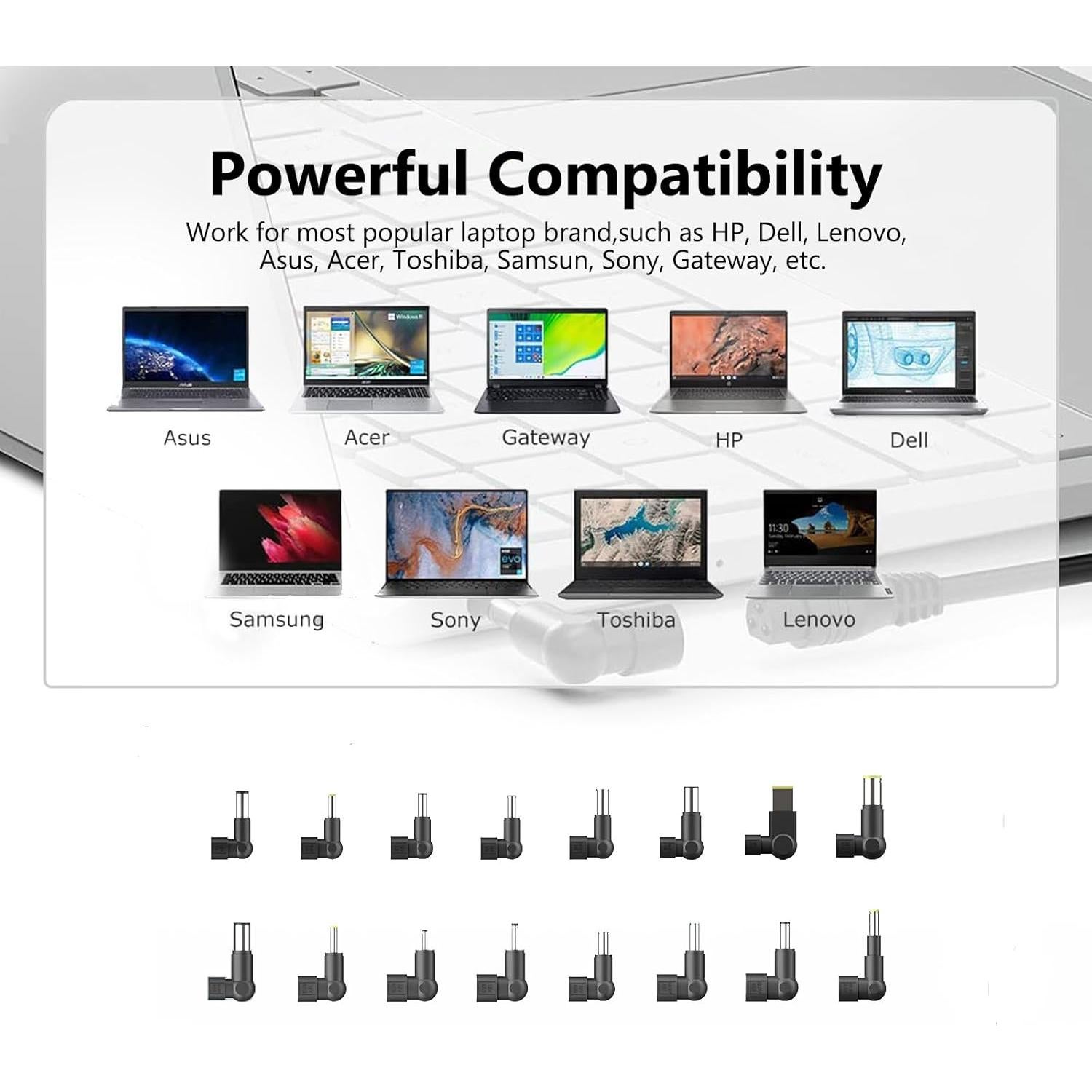 Cargador Universal JEIBAO 90W con 16 Conectores Intercambiables