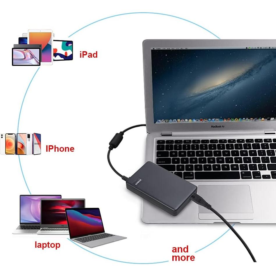 Cargador Universal 90W LVSun con Doble USB 5V 2.1A