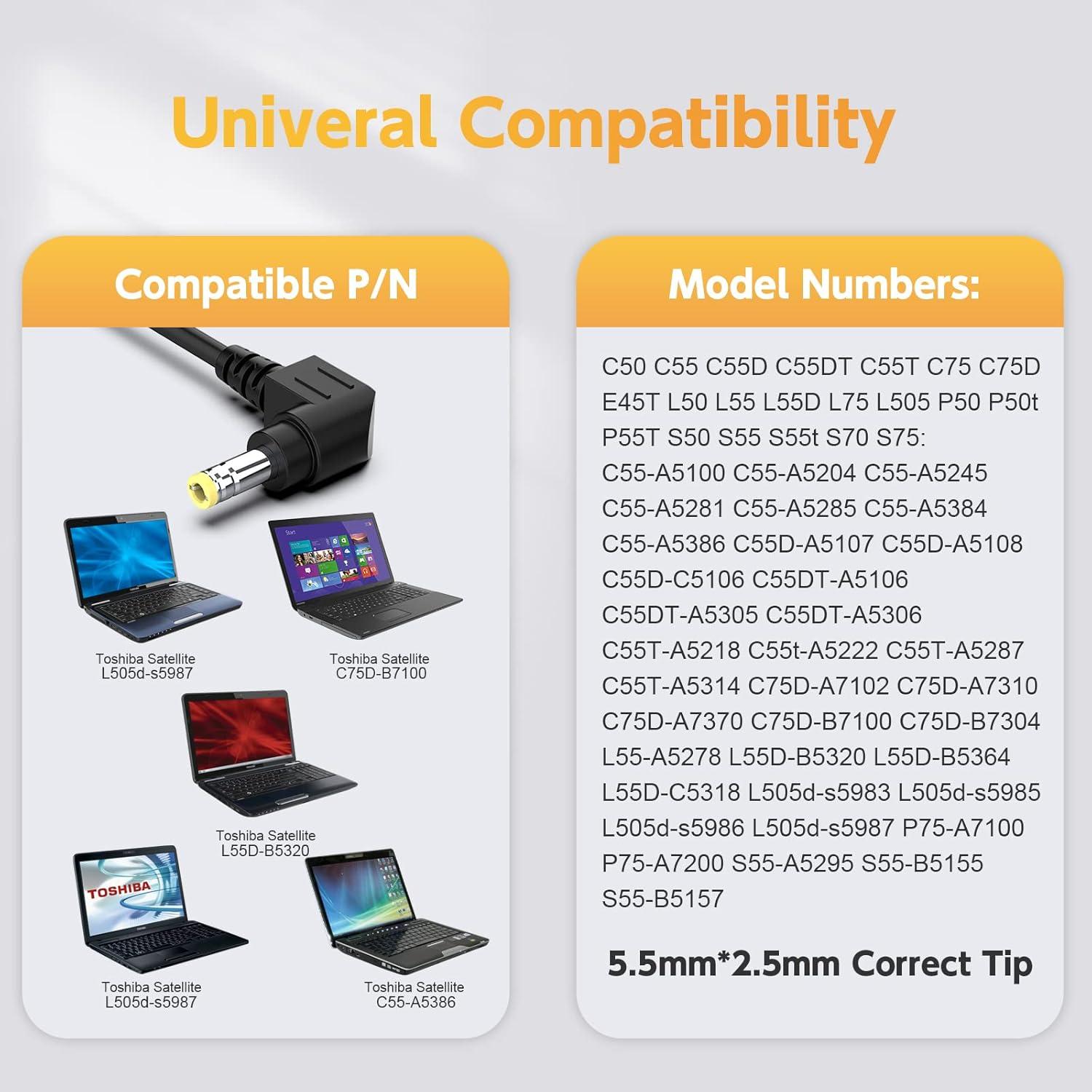 Cargador de Laptop ROLADA 90W Compatible con Toshiba Satellite