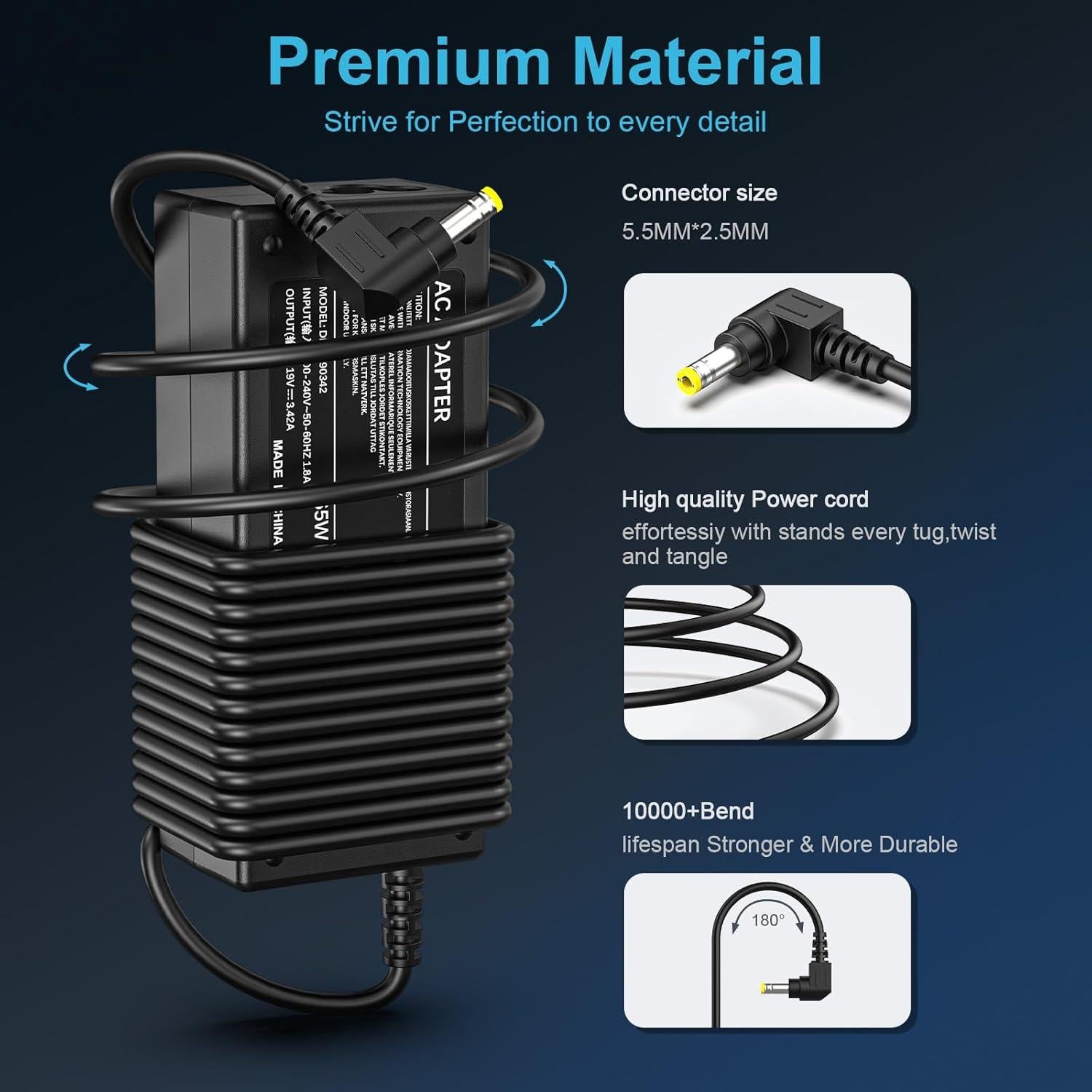 Cargador de portátil Toshiba PA3714U-1ACA 65W - Adaptador CA