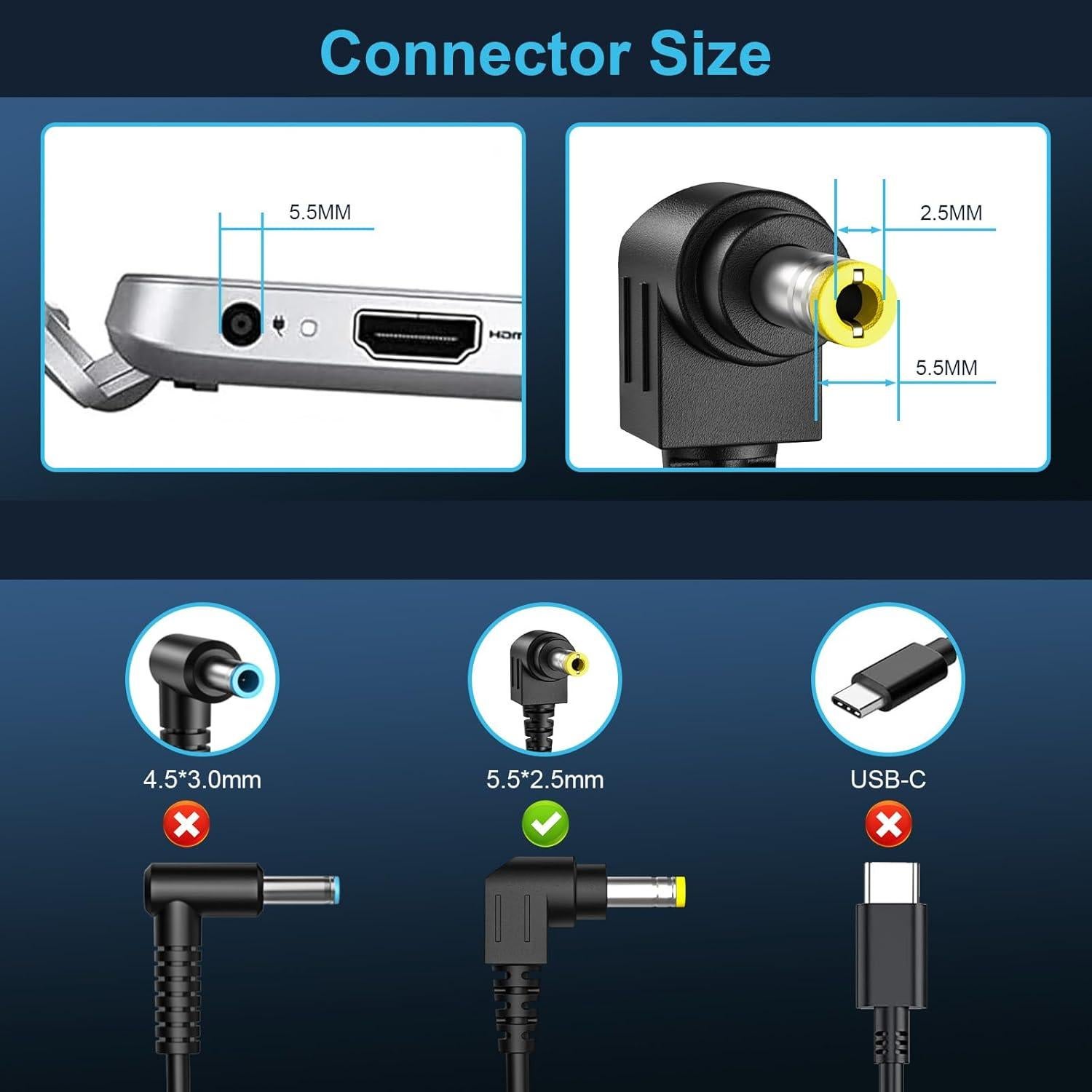 Cargador de portátil Toshiba PA3714U-1ACA 65W - Adaptador CA