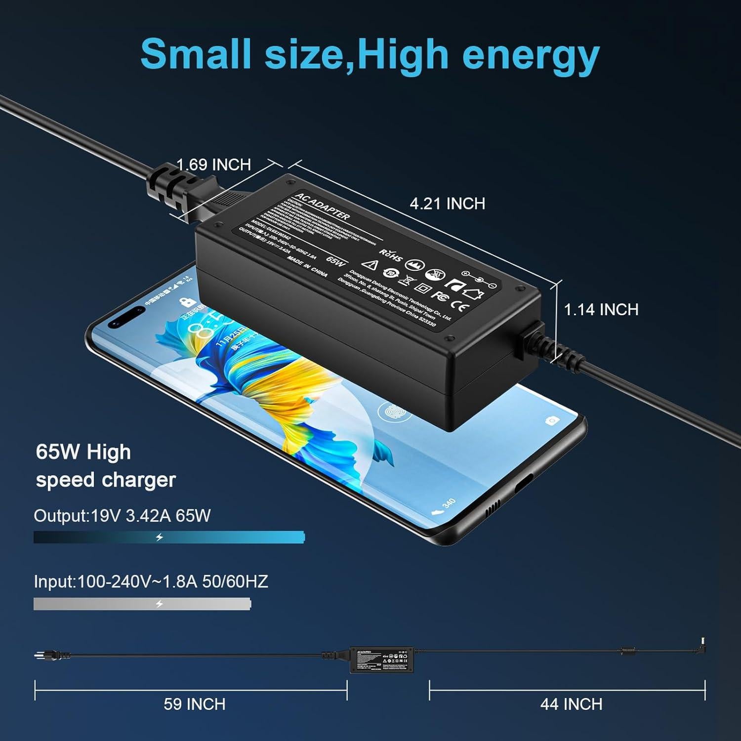 Cargador de portátil Toshiba PA3714U-1ACA 65W - Adaptador CA