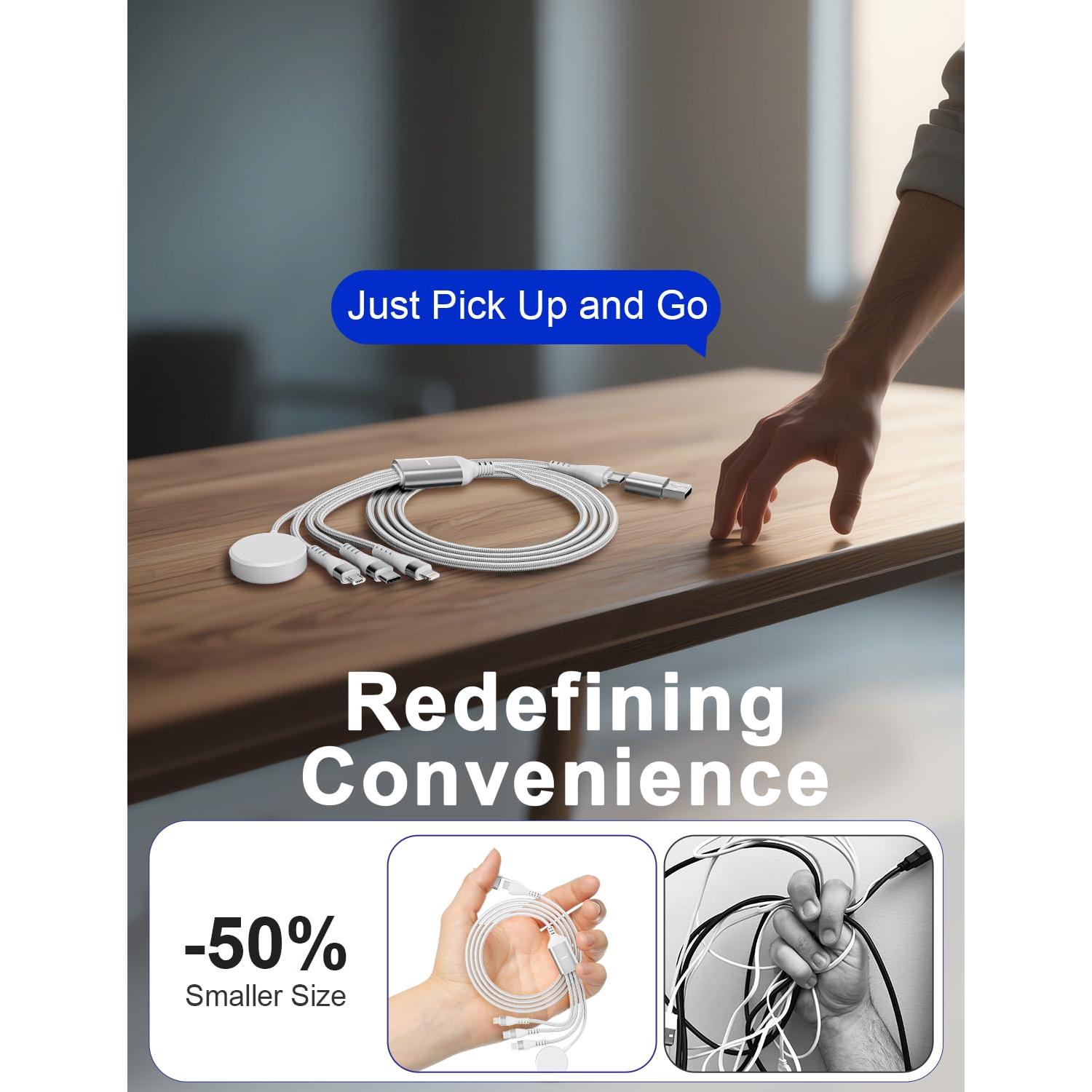 Cable de carga múltiple 4-en-2 100W para Samsung Watch 3m