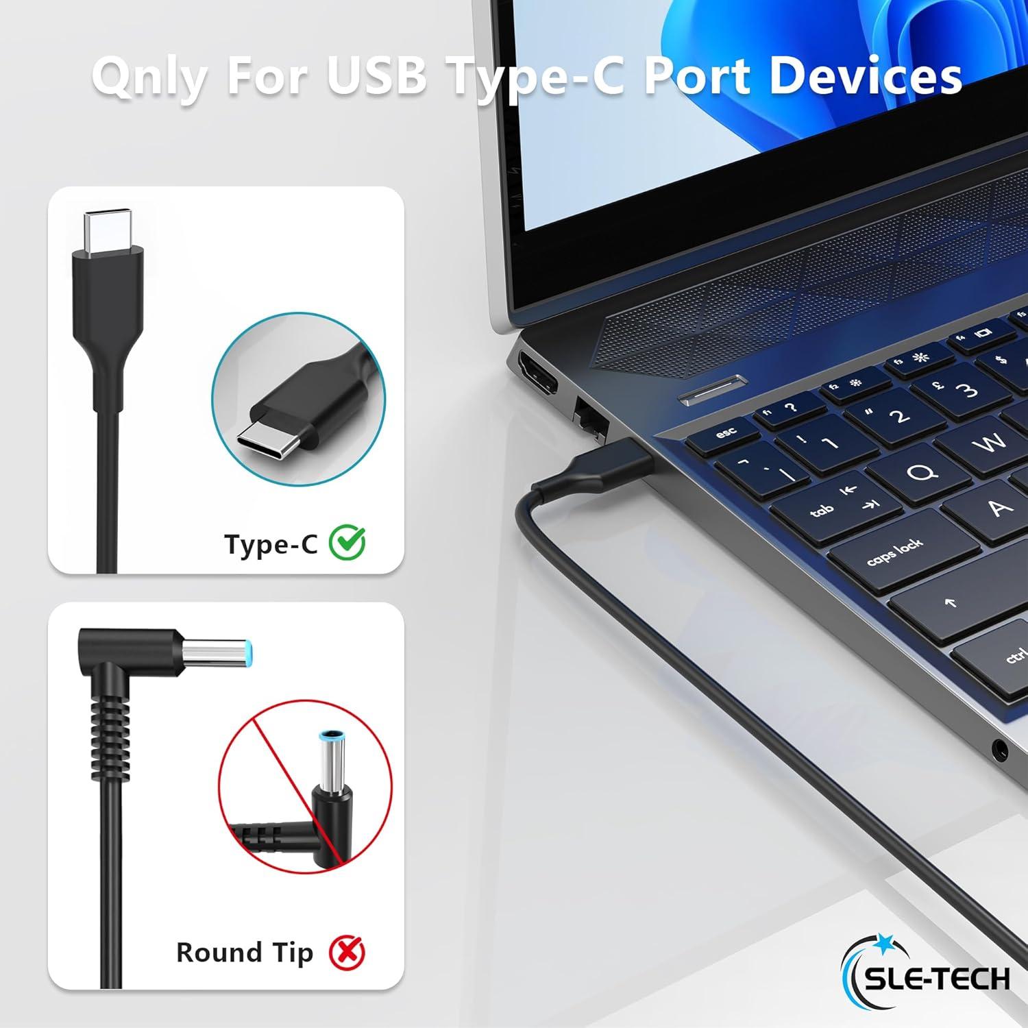 Cargador USB C 65W SLE-TECH Compatible con HP Chromebook 14