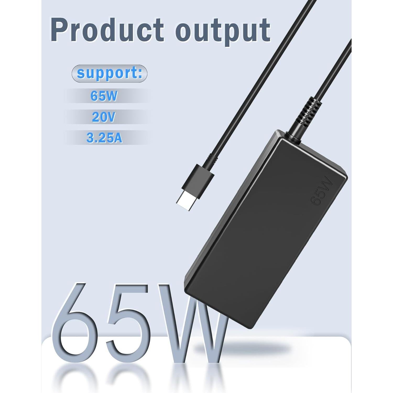 Cargador USB C 65W SZGUDULO para Laptop Acer HP Dell Lenovo