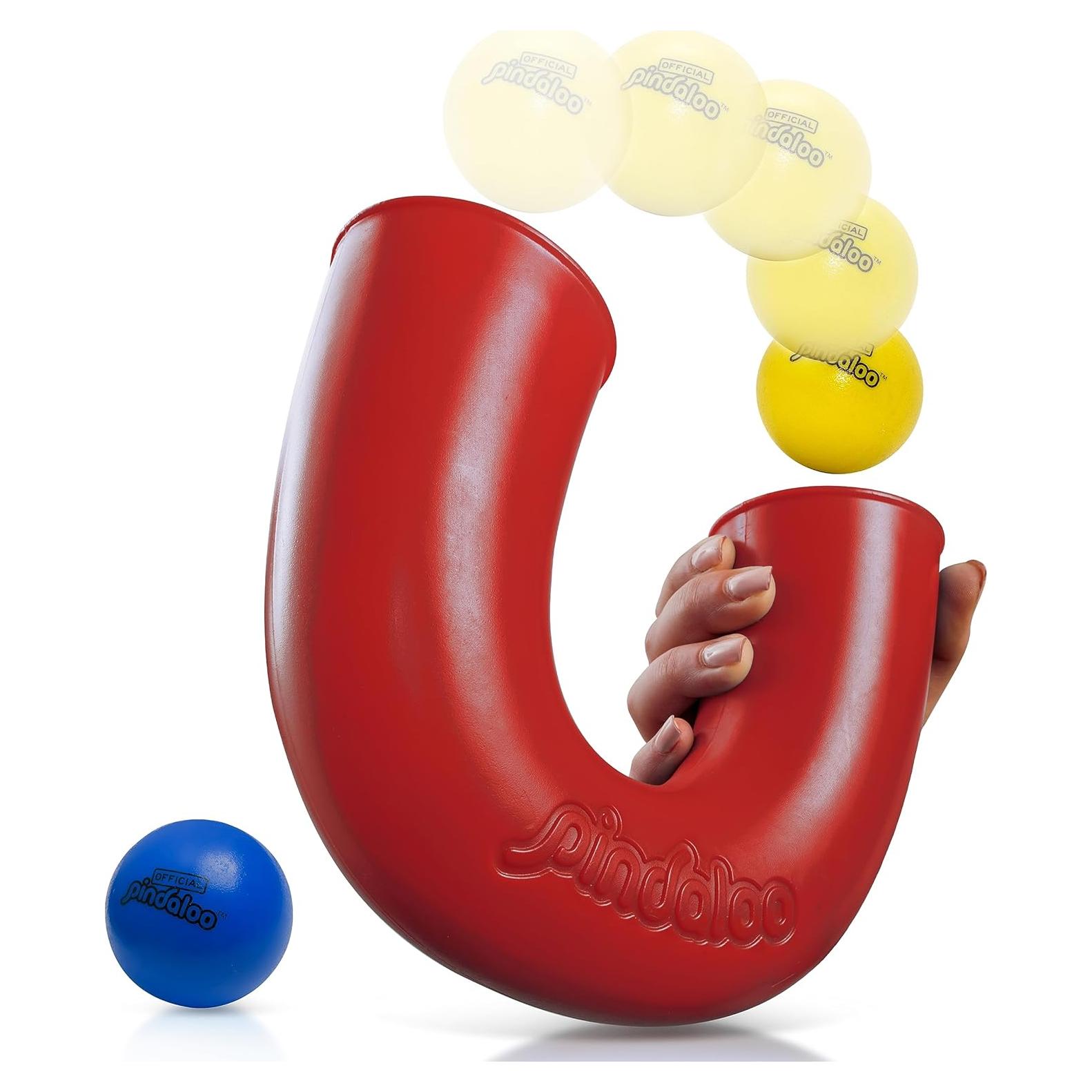 Juego de habilidad Pindaloo original con 2 pelotas - Rojo