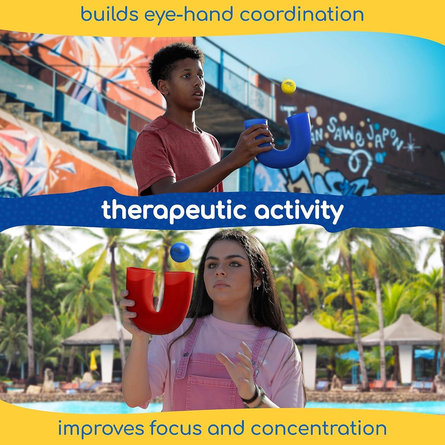 Juego de habilidad Pindaloo original con 2 pelotas - Rojo