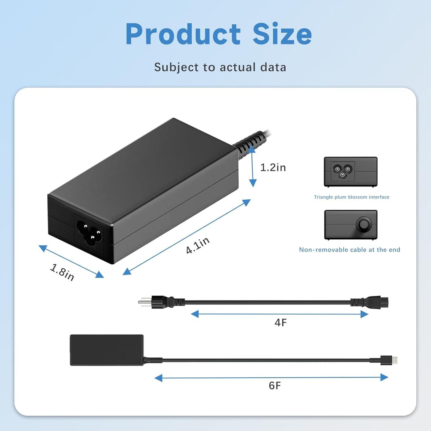 Cargador USB-C 65W HP EliteBook ProBook Chromebook Rápido