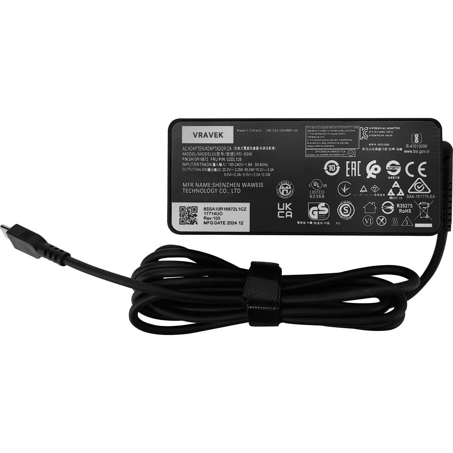 Cargador USB-C 65W HP EliteBook ProBook Chromebook Rápido