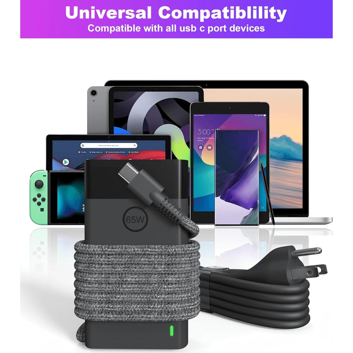 Cargador USB-C 65W STJJNNWI Compatible con HP Envy y EliteBook