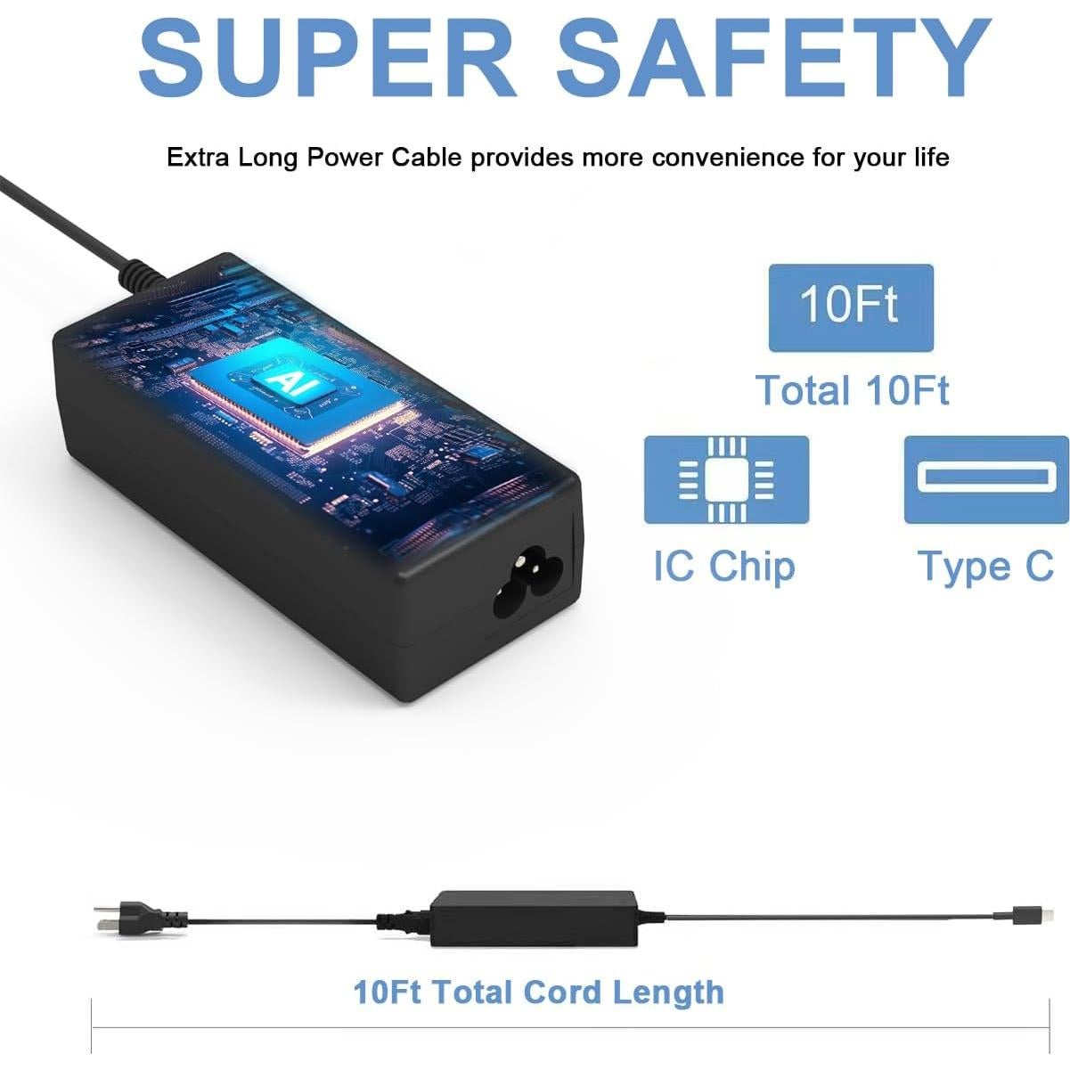 Cargador Universal 65W USB Tipo C Compatible Chromebook