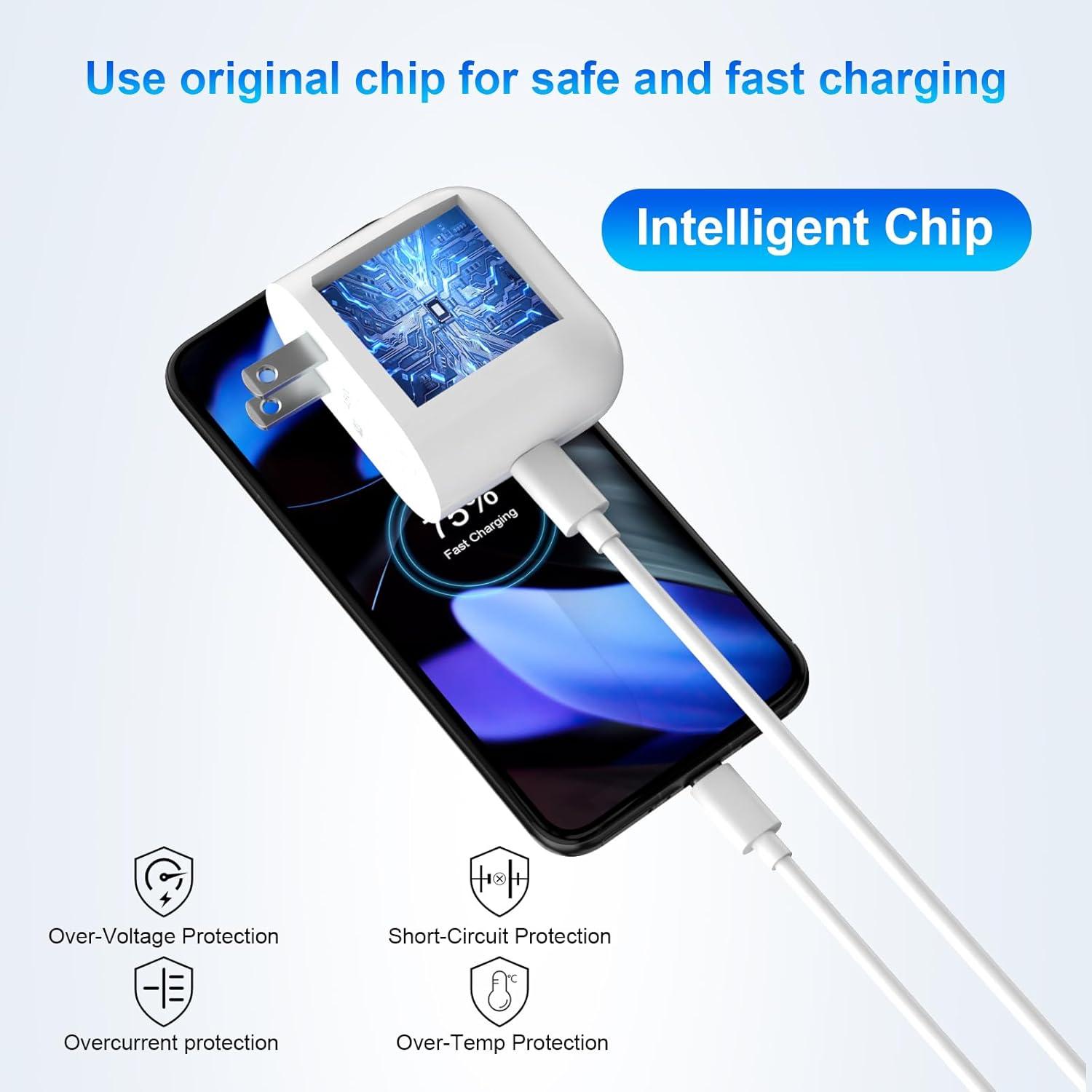 Cargador USB C 45W ELOLOHI con Cable 1.8m para Google y iPhone