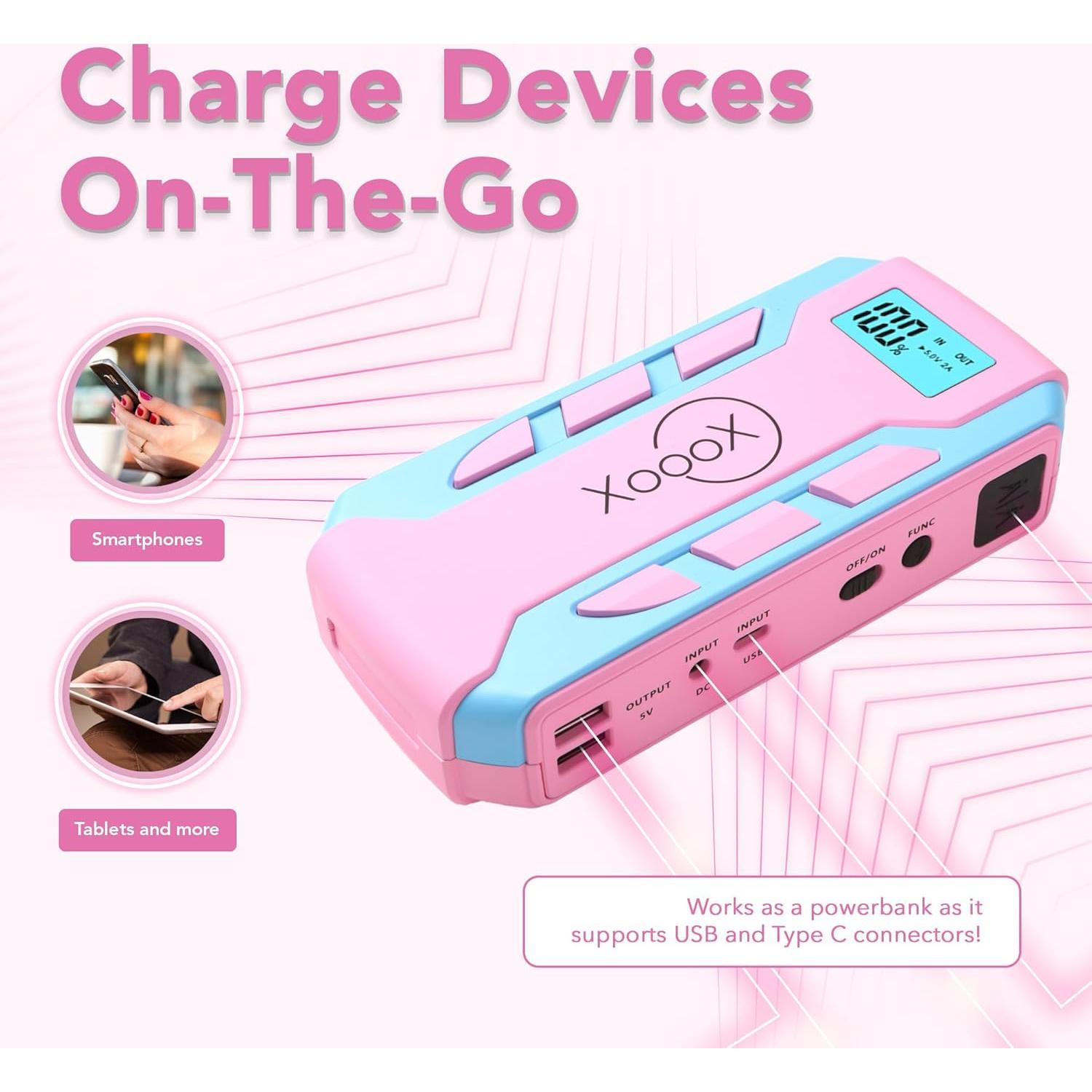 Kit de Arranque de Batería Portátil XoooX A10 2000A Rosa