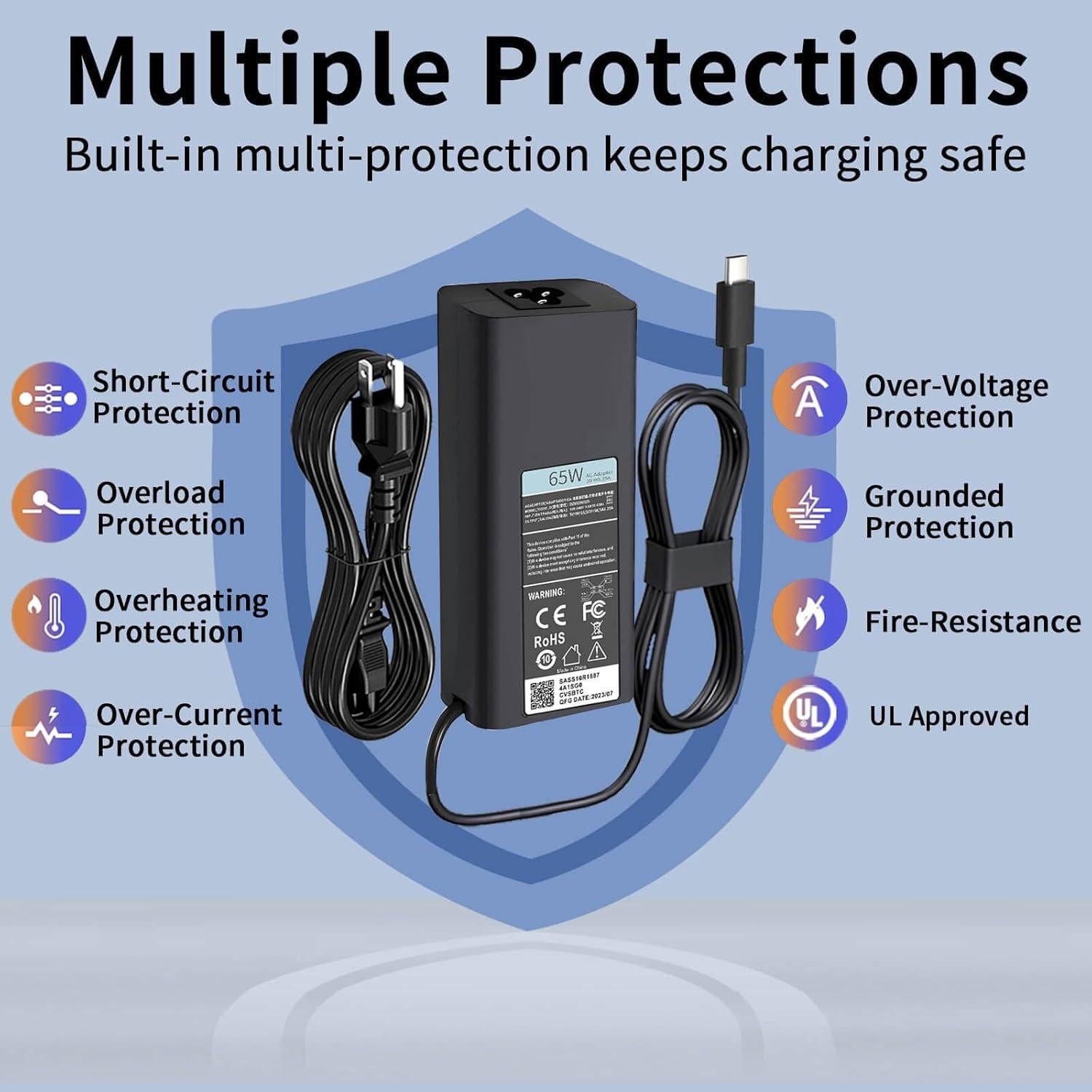 Cargador USB C 65W DMKAOLLK para Laptop Dell y Otros