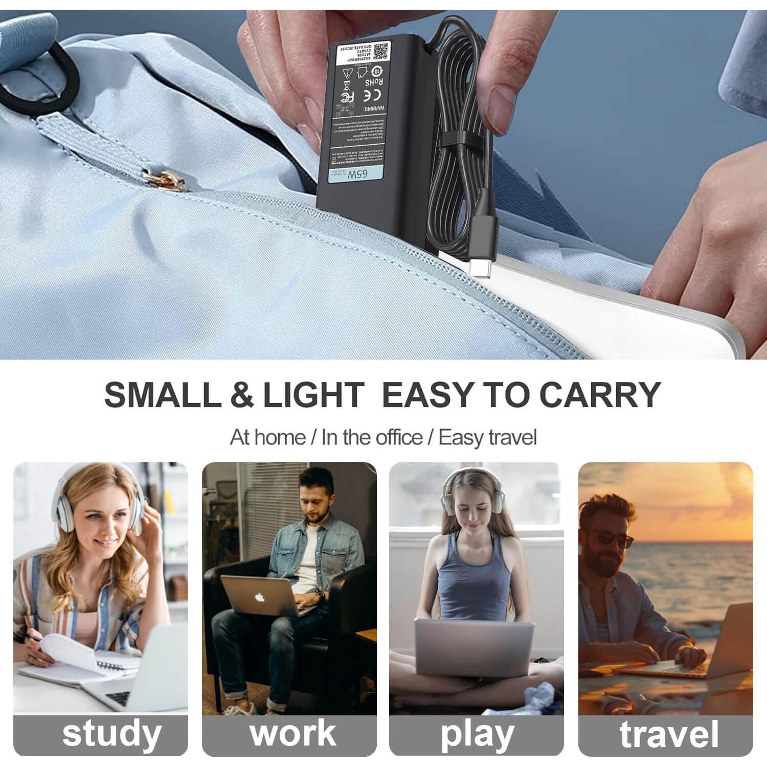 Cargador USB C 65W DMKAOLLK para Laptop Dell y Otros