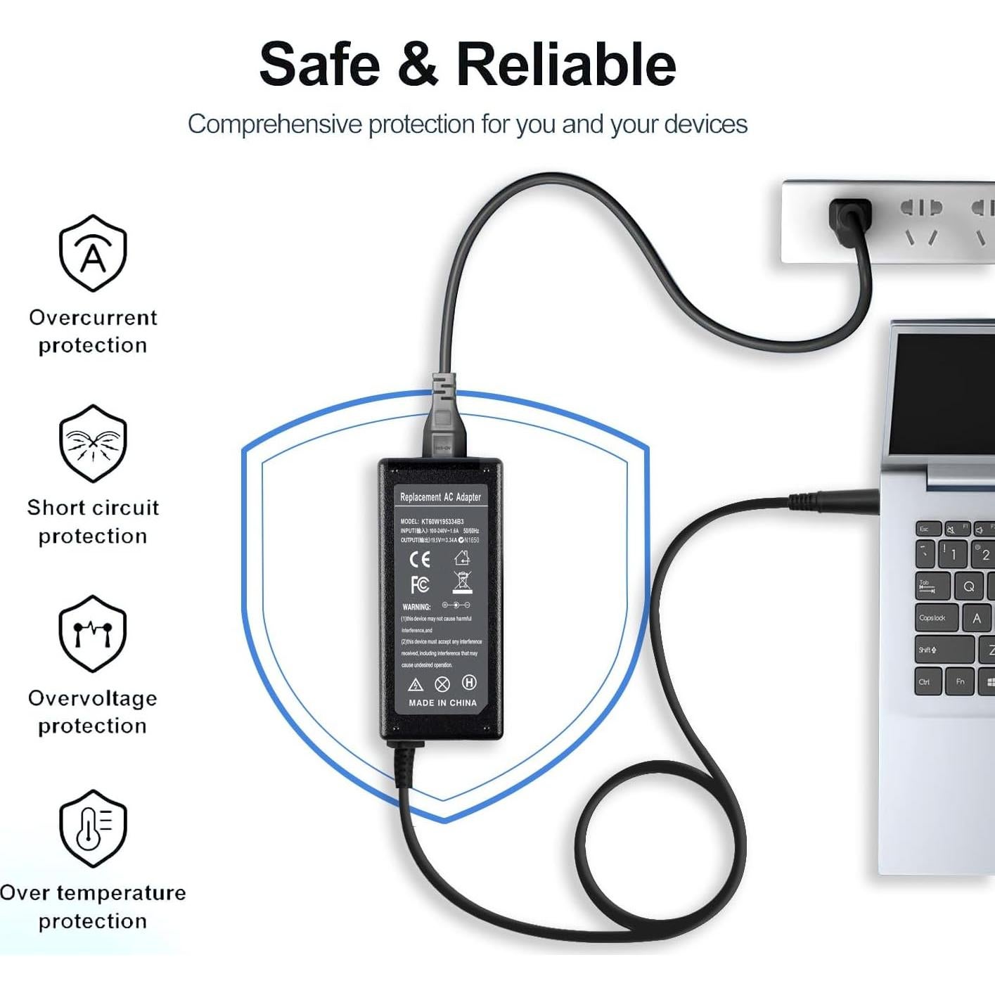 Adaptador de CA 65W Vinperny para Dell Chromebook e Inspiron