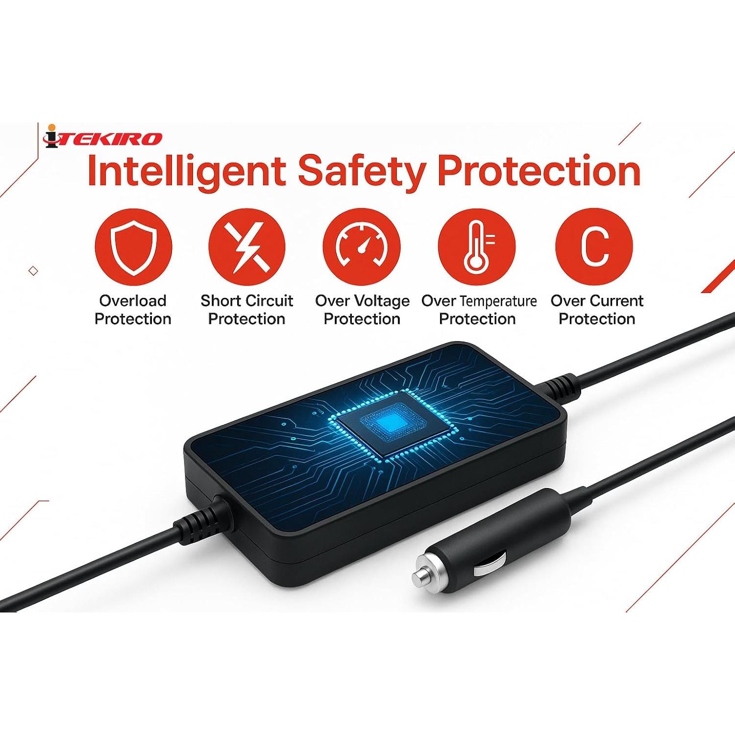 Cargador de auto iTEKIRO para Dynabook E11 y Tecra A40-D