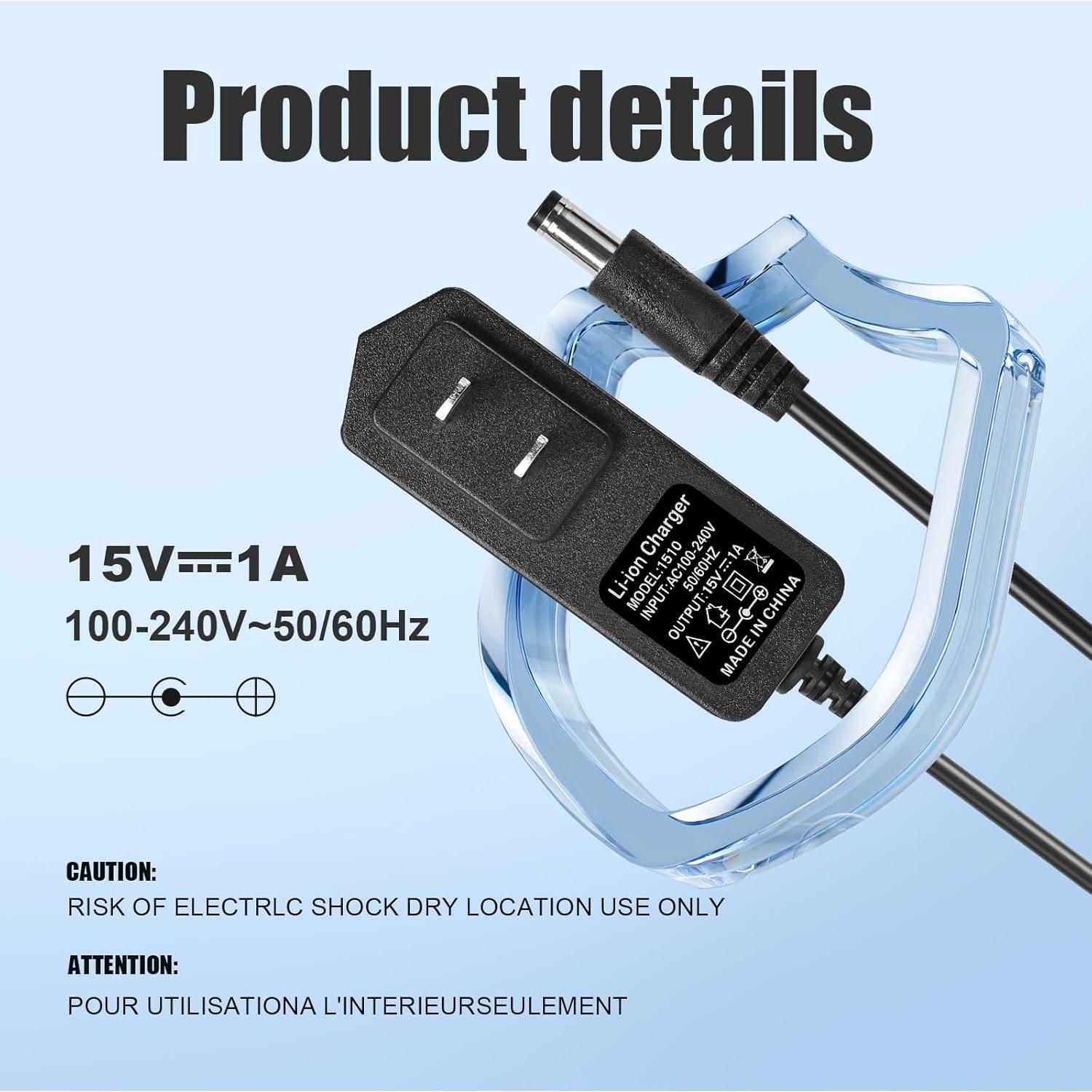 Cargador 15V 1A YDRANT para Arrancador de Coche Portátil