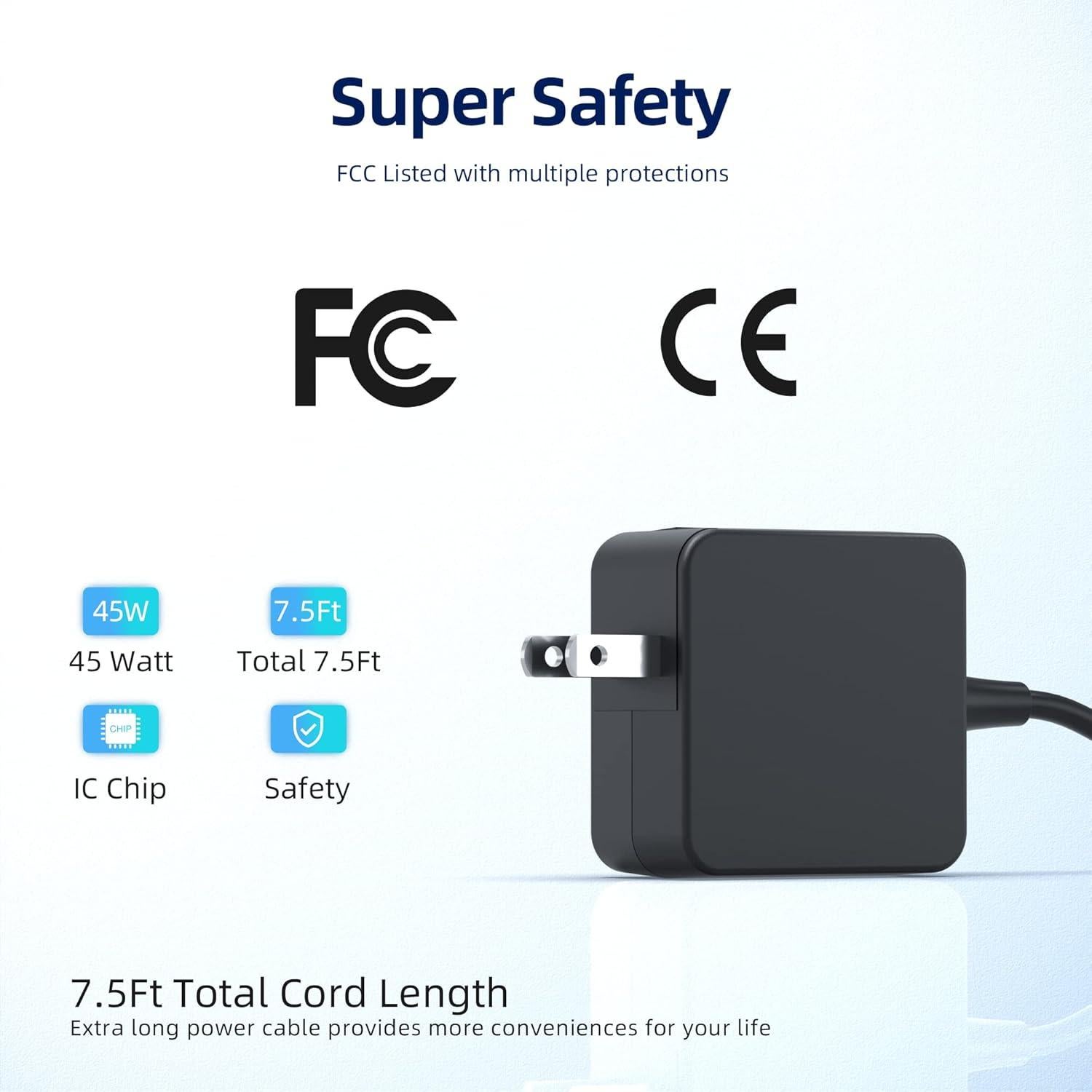 Cargador de CA 45W Nicpower para Samsung Galaxy Chromebook