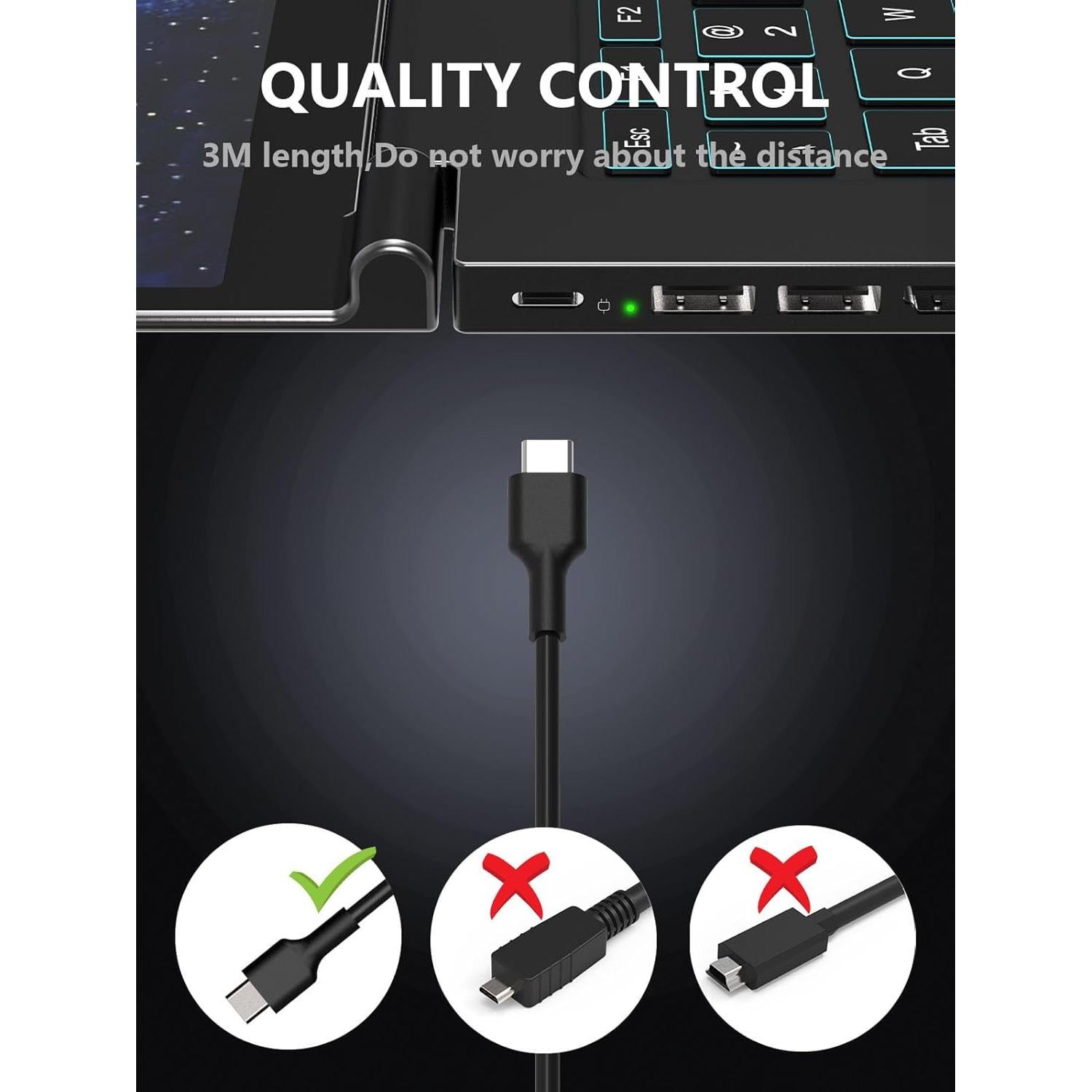 Cargador USB C 100W DONGGUAN para Laptop Asus, MacBook, Lenovo, HP