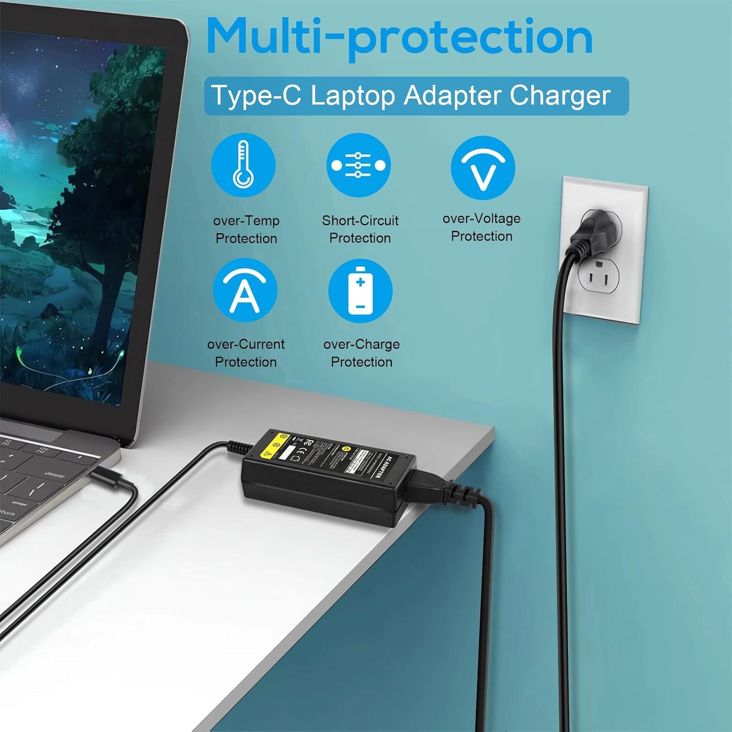 Cargador USB-C 65W TREE.NB para Lenovo, Dell, HP, Acer