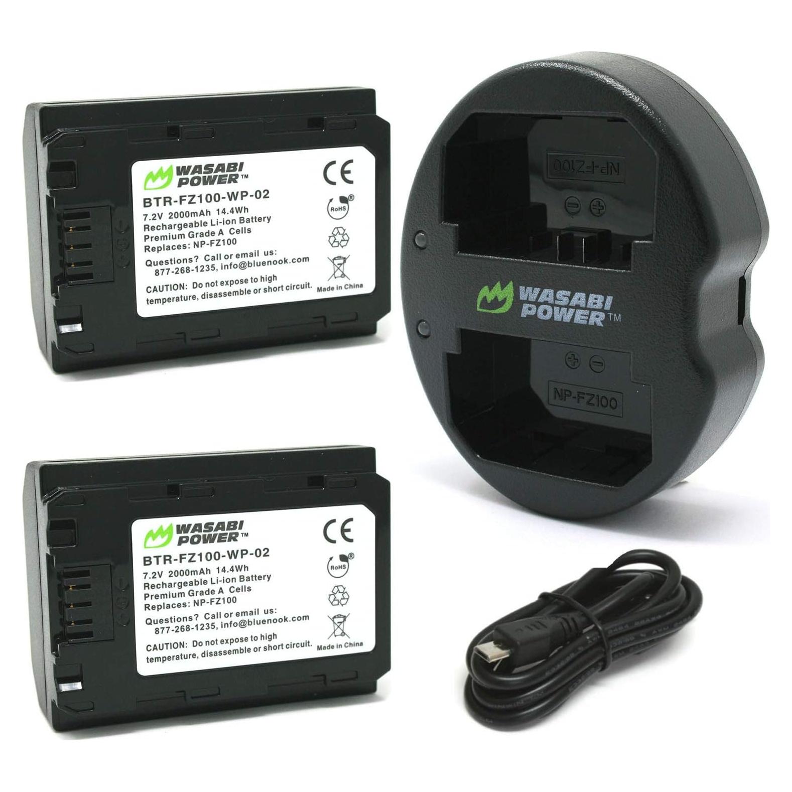 Kit de Baterías y Cargador USB Doble Wasabi Power NP-FZ100