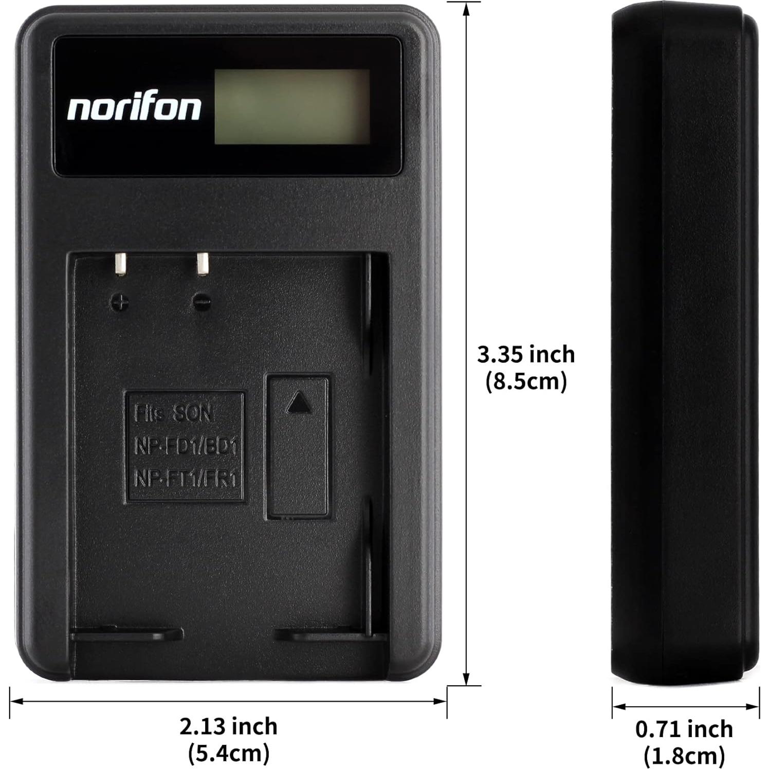 Cargador USB LCD Norifon NP-BD1 para Cámaras Sony