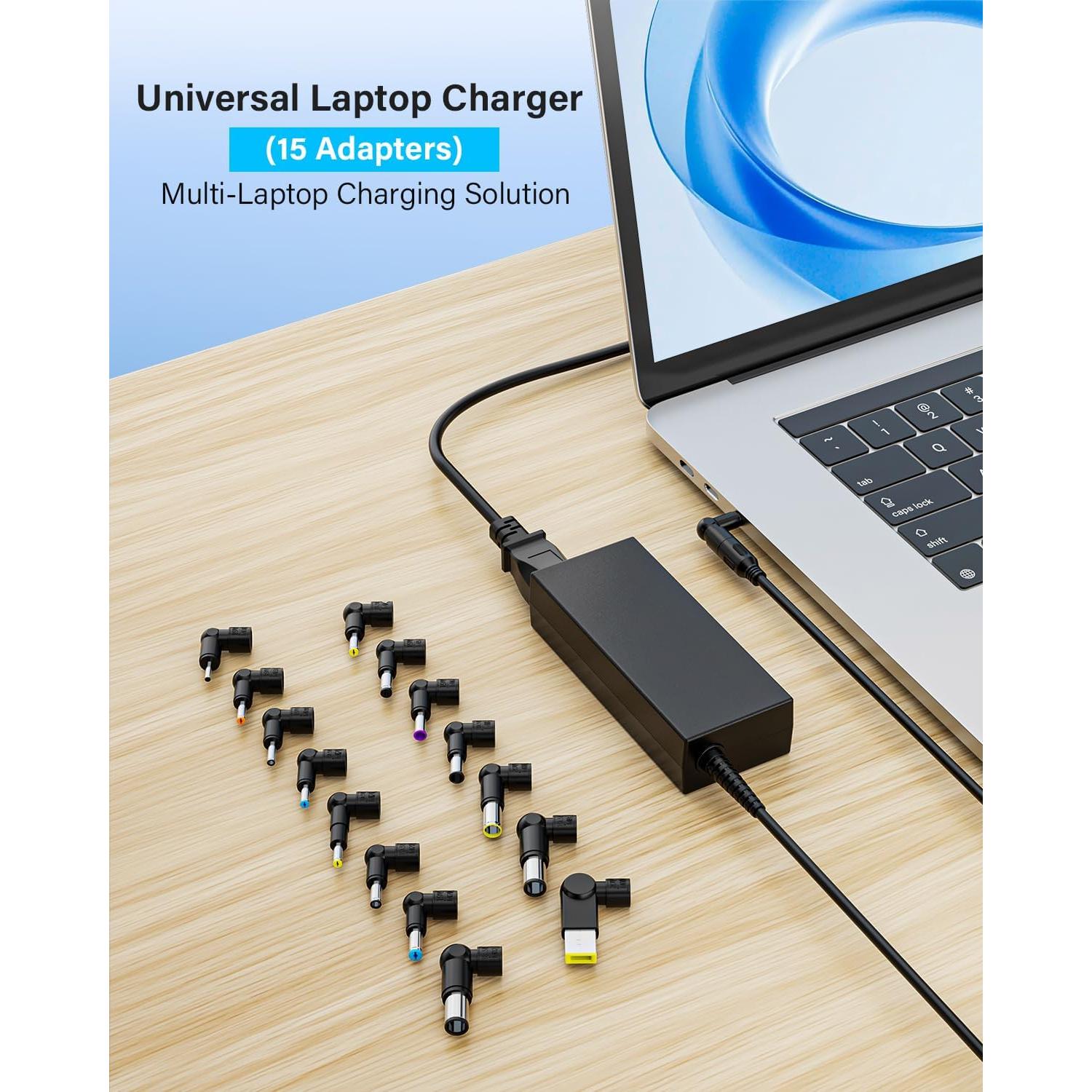 Cargador Universal 90W RicChic para Laptop HP Dell Lenovo