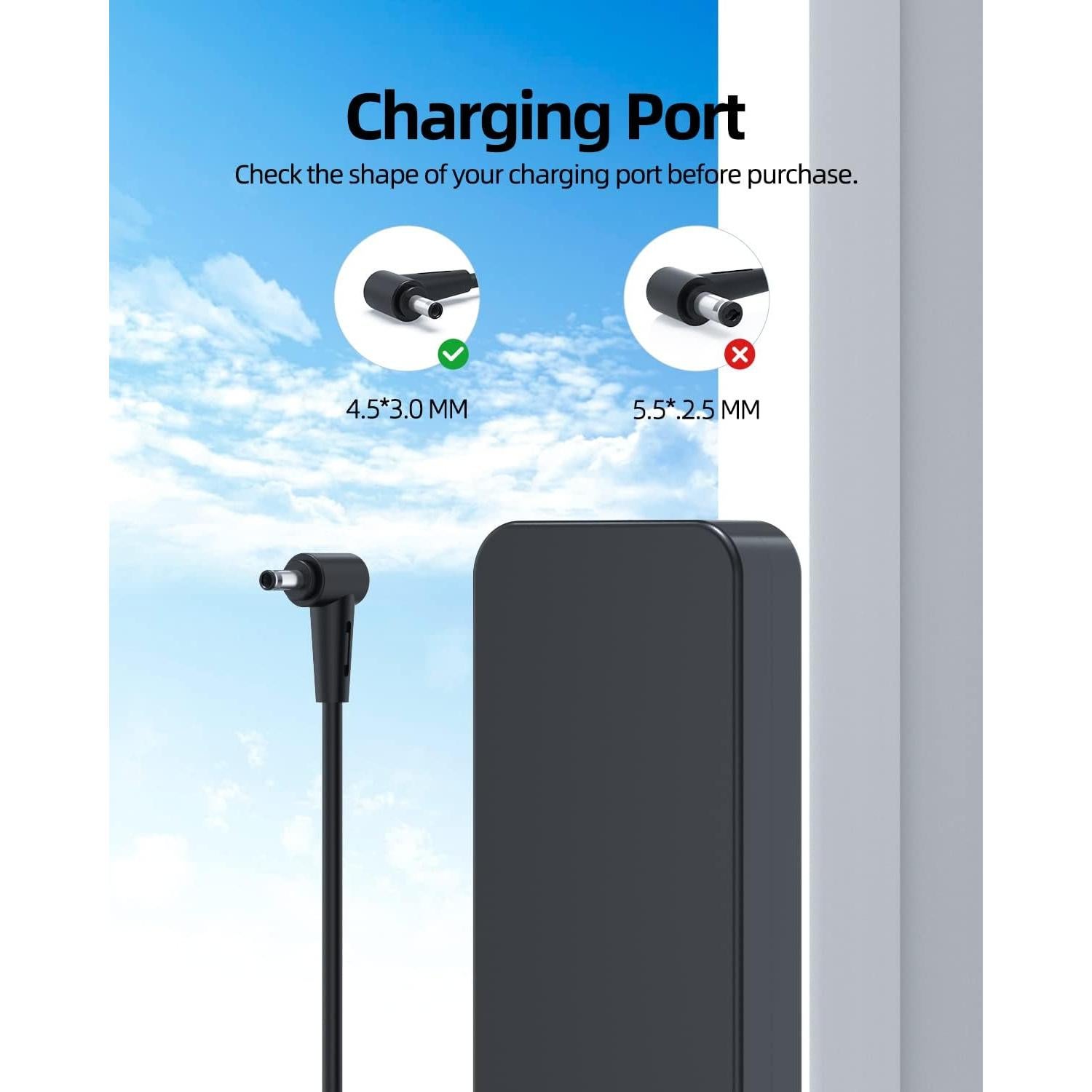 Cargador 120W Superer para Asus Zenbook Flip 15 - 19V 6.32A