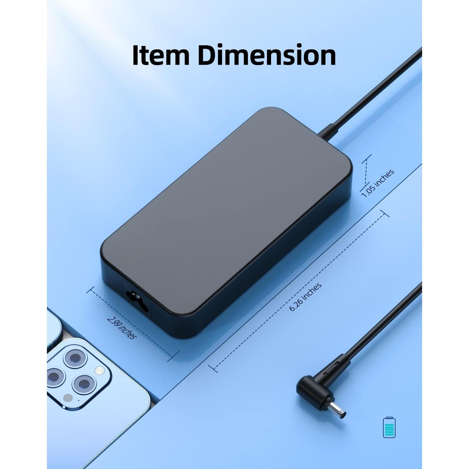 Cargador 120W Superer para Asus Zenbook Flip 15 - 19V 6.32A