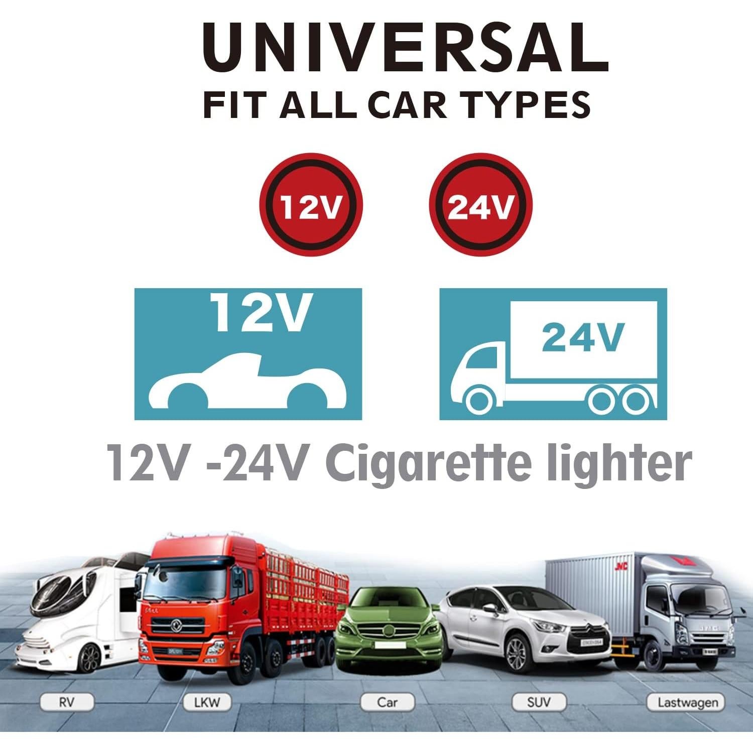12V 24V Input Laptop Car Charger 16V 18.5V 19V 19.5V 20V DC Power Adapter 90W with 18W QC3.0 USB & 16 Tips 108W Universal for HP Dell IBM Lenovo Acer ASUS Compaq Samsung Sony and More