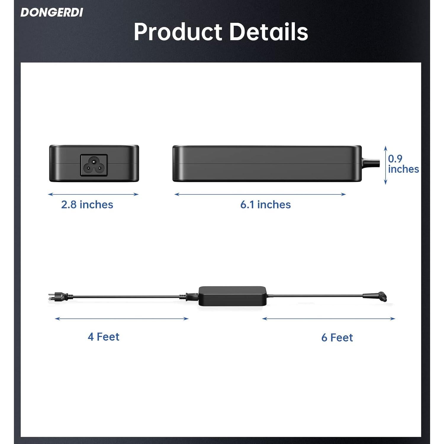 Cargador Adaptador AC 120W DONGERDI 19V 6.32A para Asus