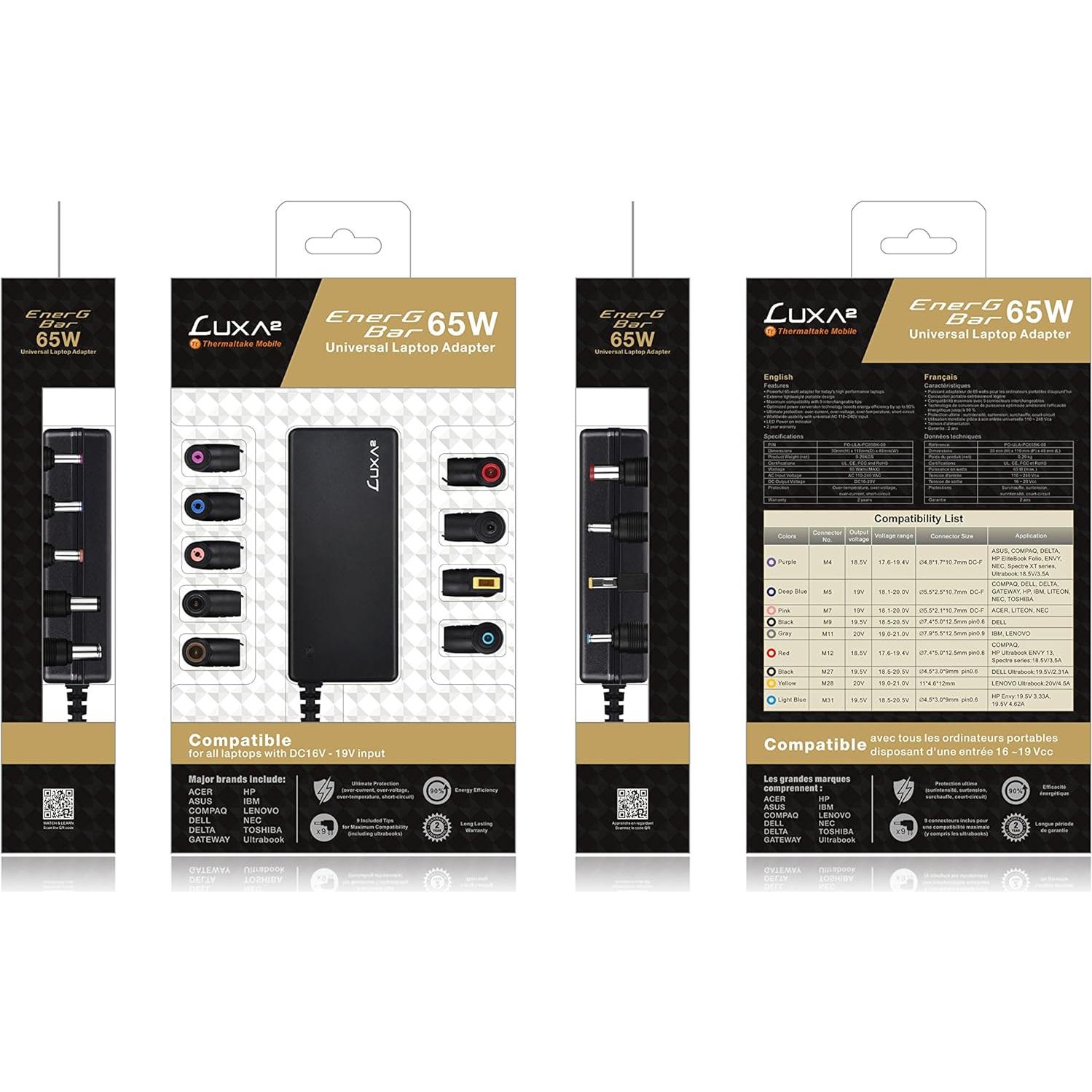 Cargador Universal LUXA2 EnerG Bar 65W para Laptop