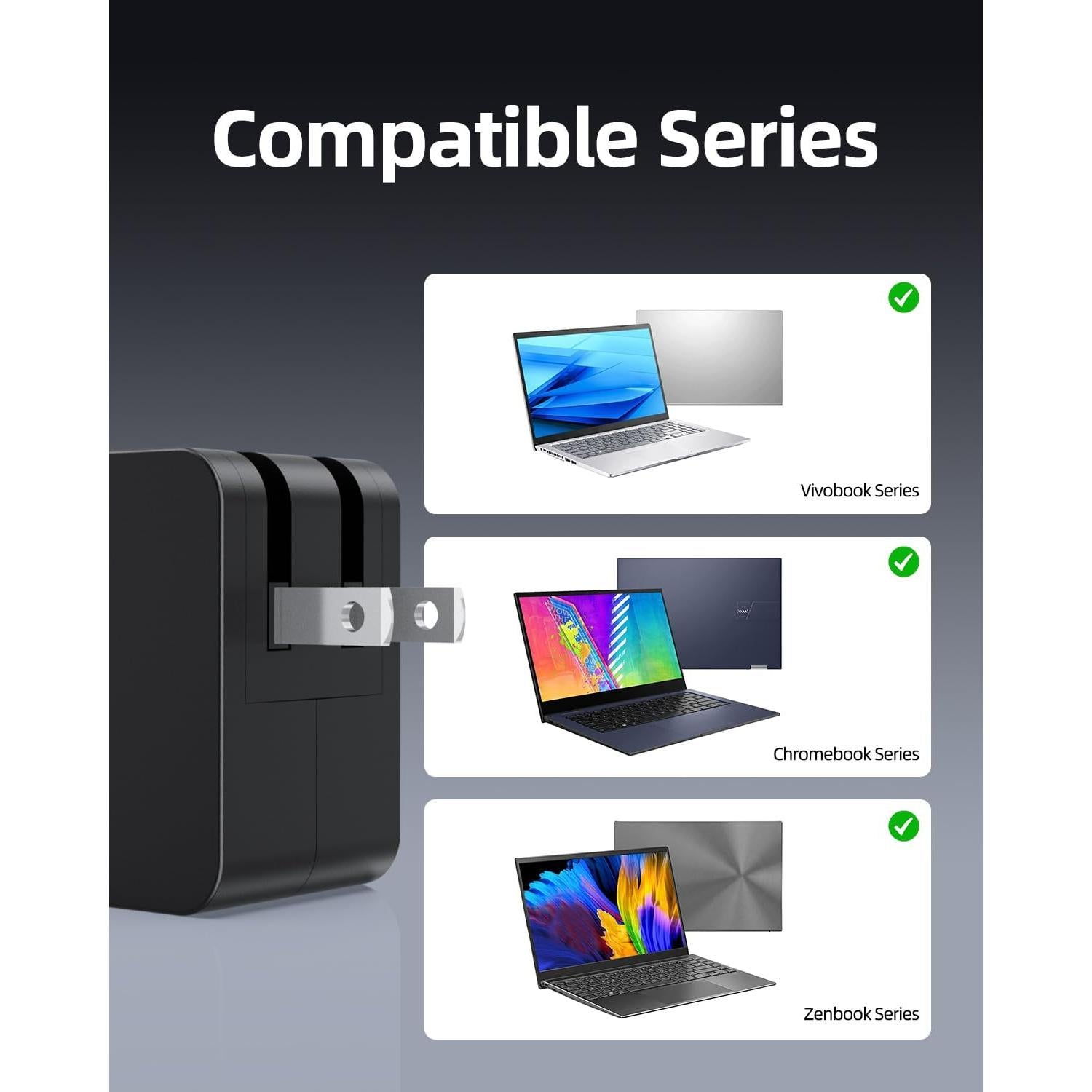 Cargador USB-C 65W Zondol para Asus Vivobook y Zenbook