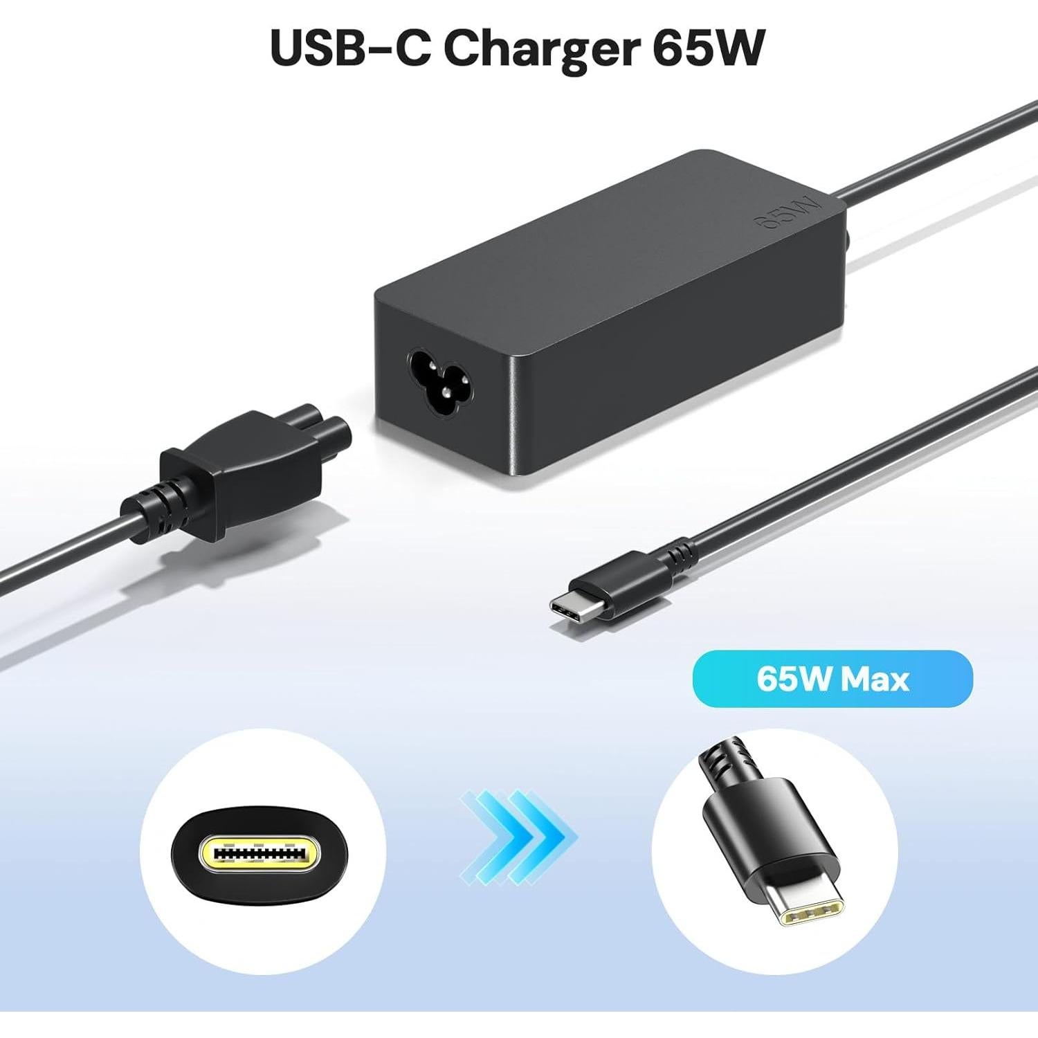 Cargador USB-C 65W DONGERDI para Acer Swift y Chromebook