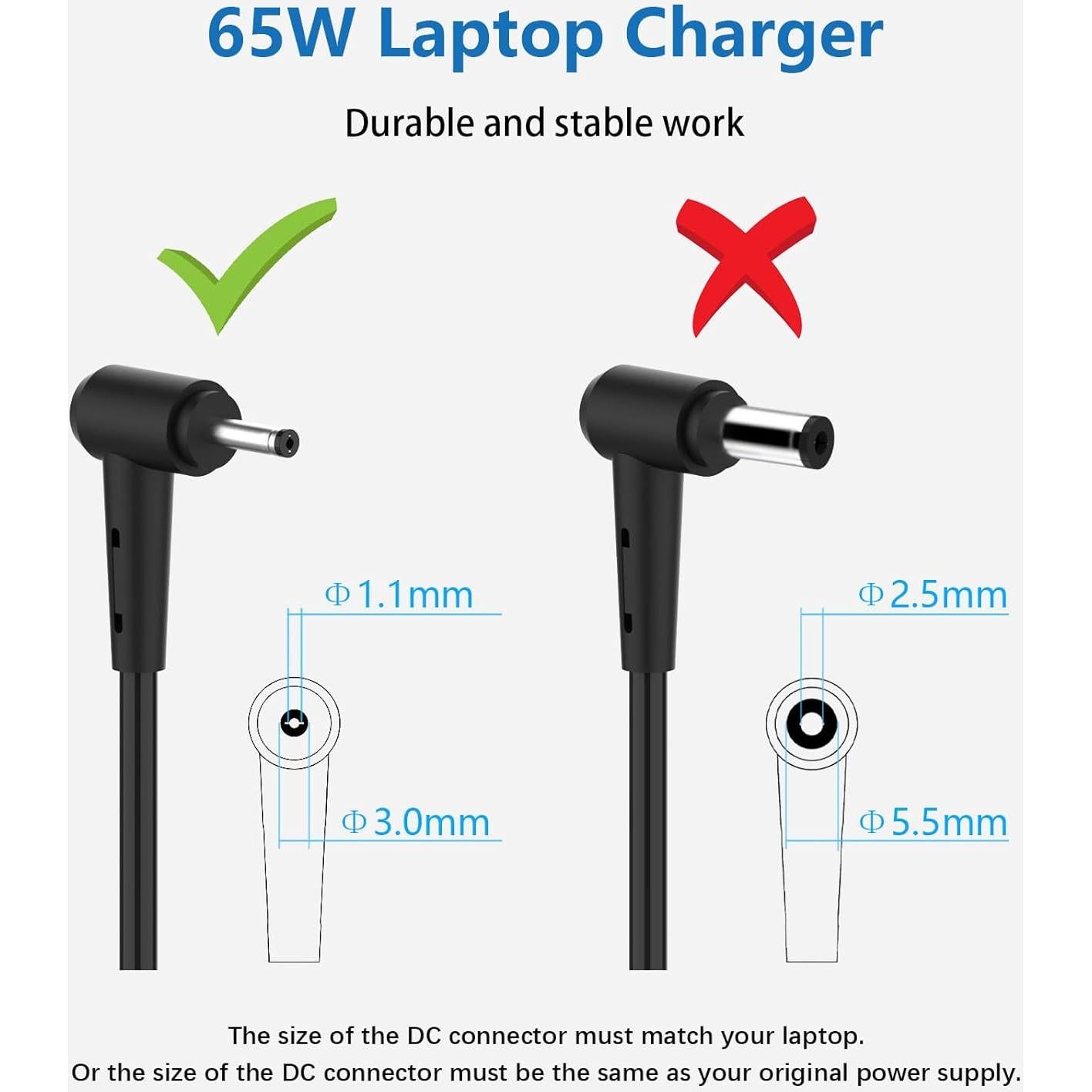 Cargador de Laptop 65W DONGGUAN para Acer Swift 3/5/Spin