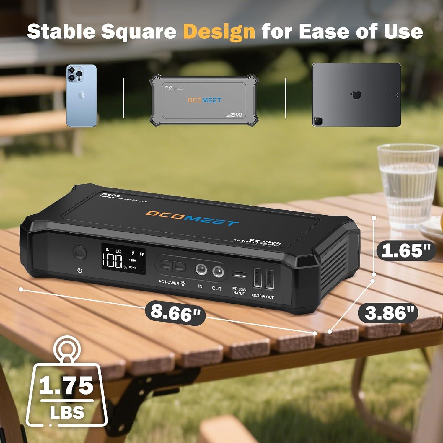 Cargador Portátil DCOMEET P100 99.9Wh 100W USB-C para Laptop