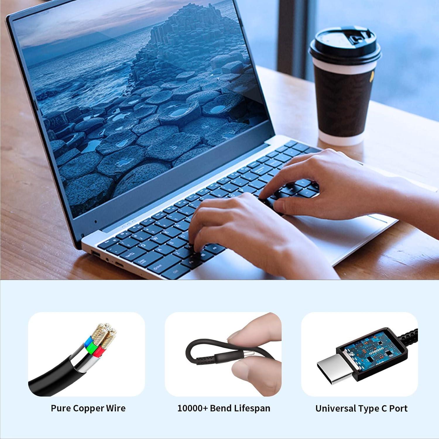 Cargador USB-C 45W Nivjuky para HP Chromebook y más